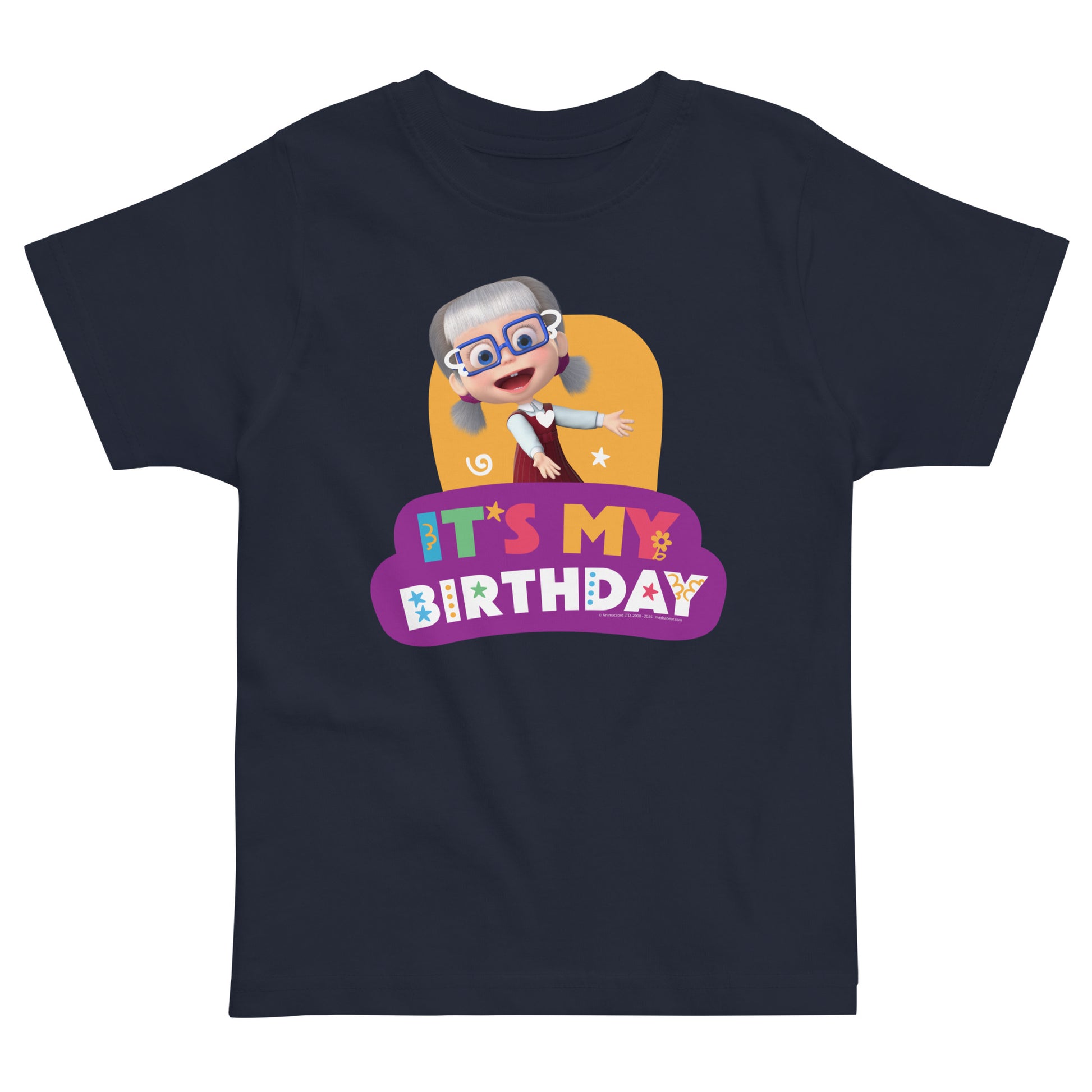 Masha and the Bear Friends Toddler Jersey Birthday #4 T-shirt Navy