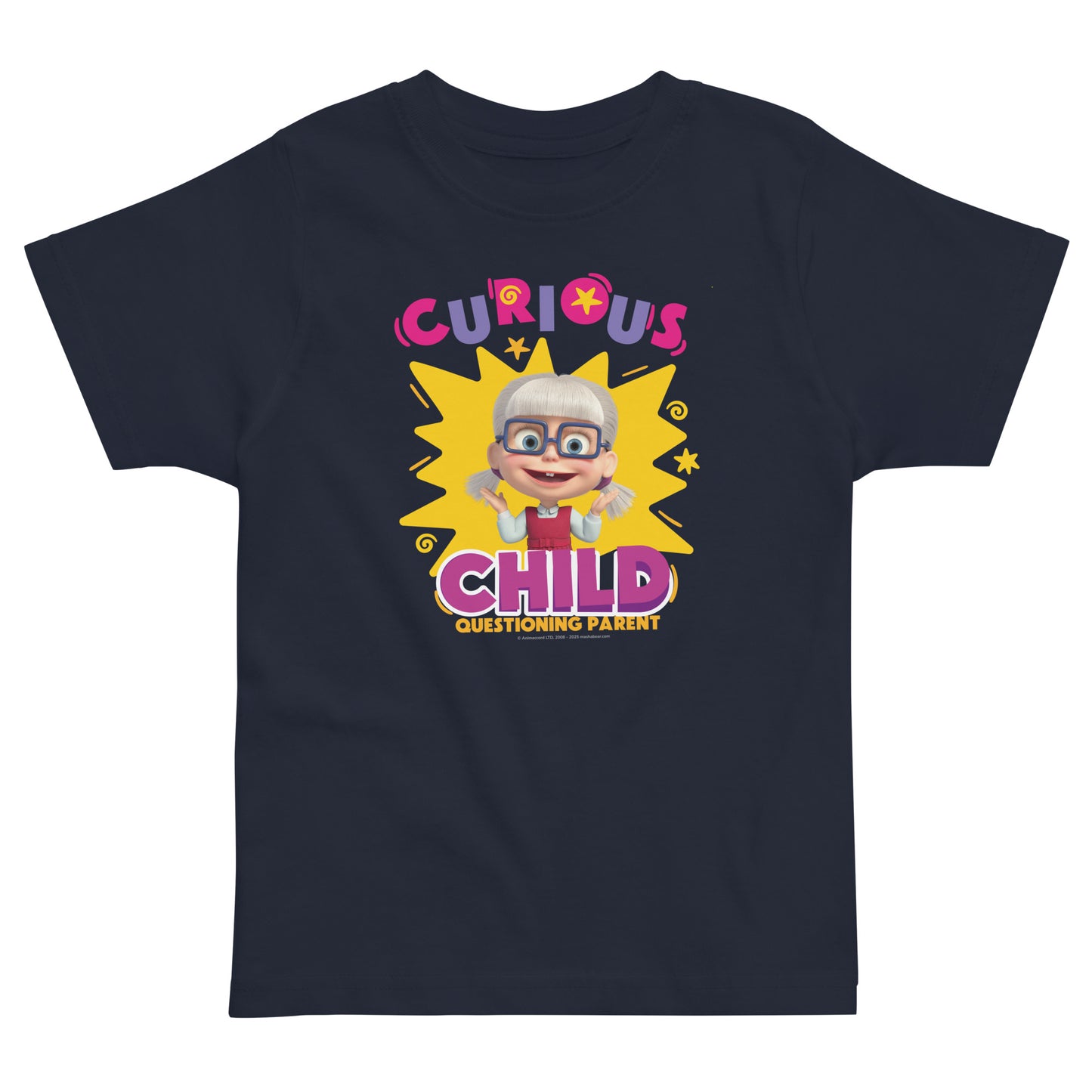 Masha and the Bear Friends Toddler Jersey Curious Child T-shirt Navy