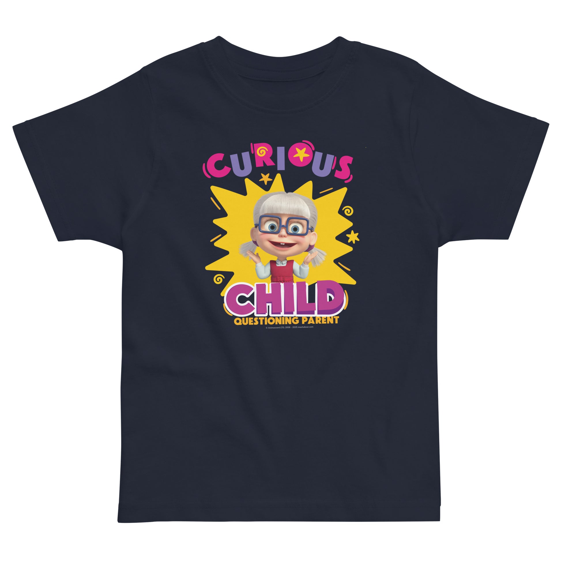 Masha and the Bear Friends Toddler Jersey Curious Child T-shirt Navy
