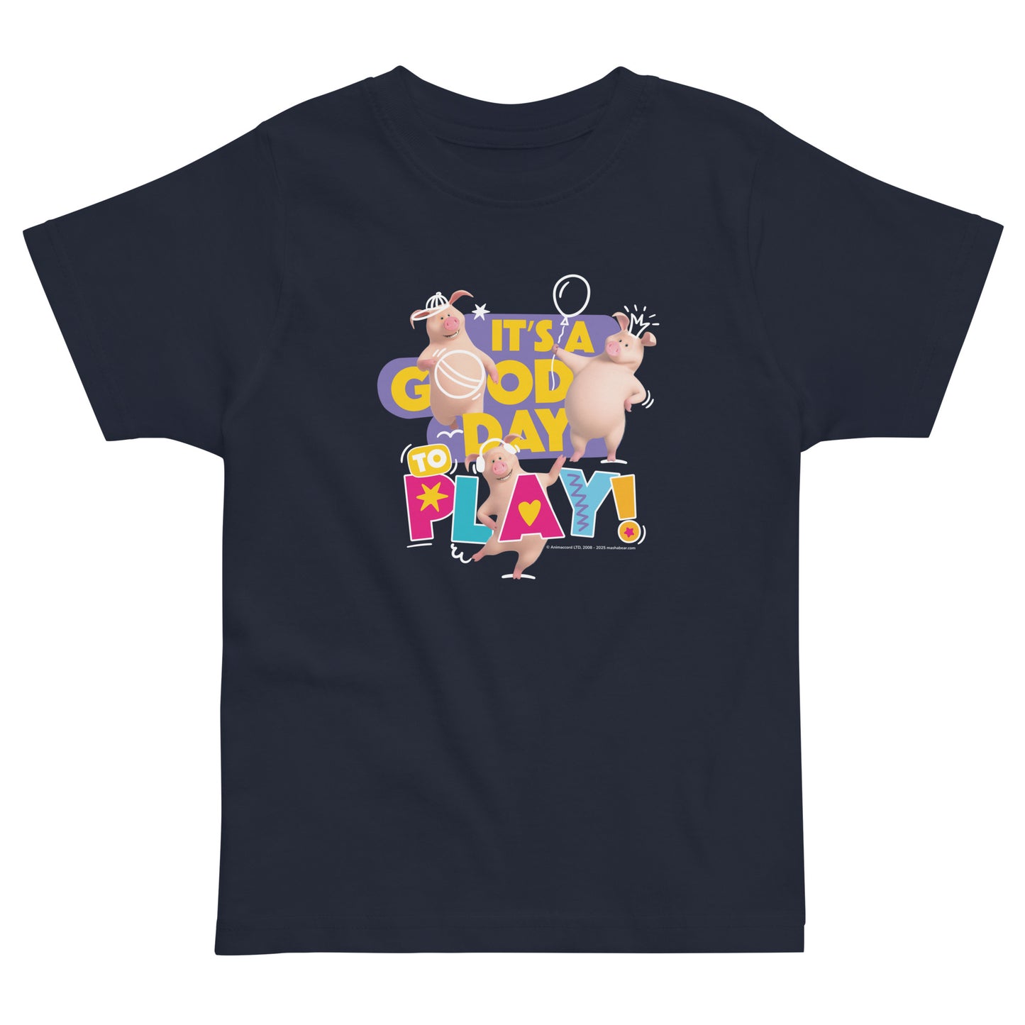 Masha and the Bear Friends Toddler Jersey Good Day To Play T-shirt Navy