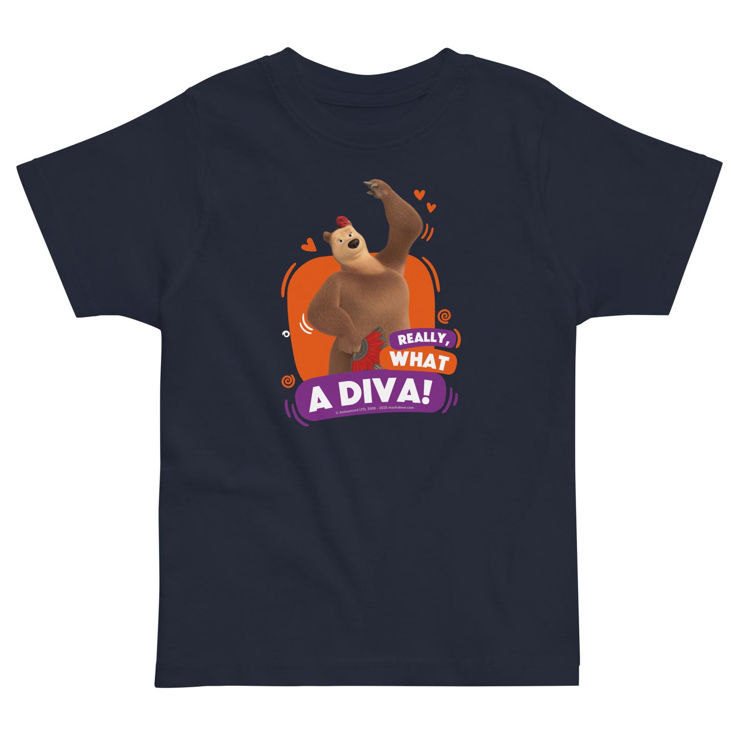 Masha and the Bear Friends Toddler Jersey What a Diva T-shirt Navy