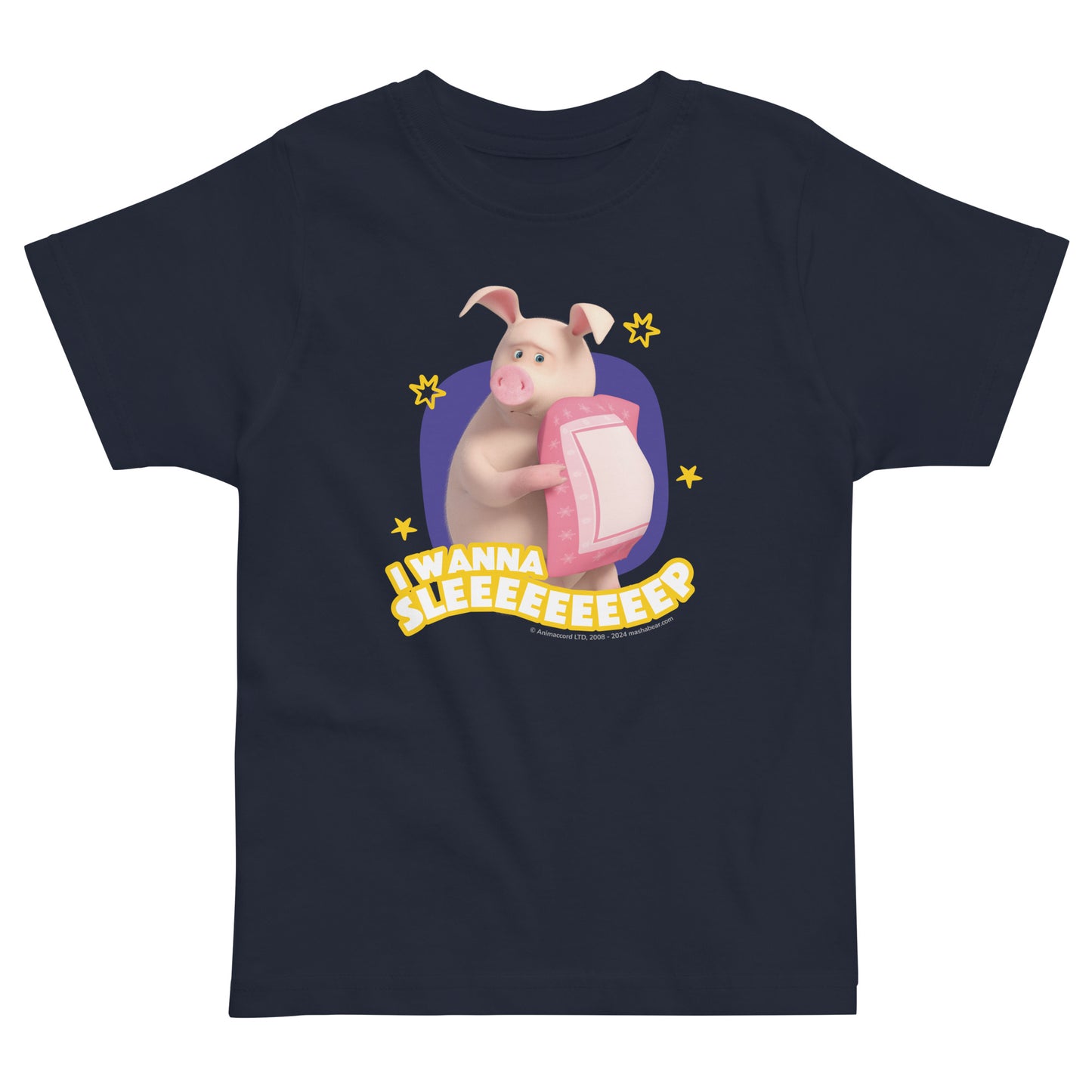 Masha and the Bear Friends Toddler Jersey Wanna Sleep T-shirt Navy