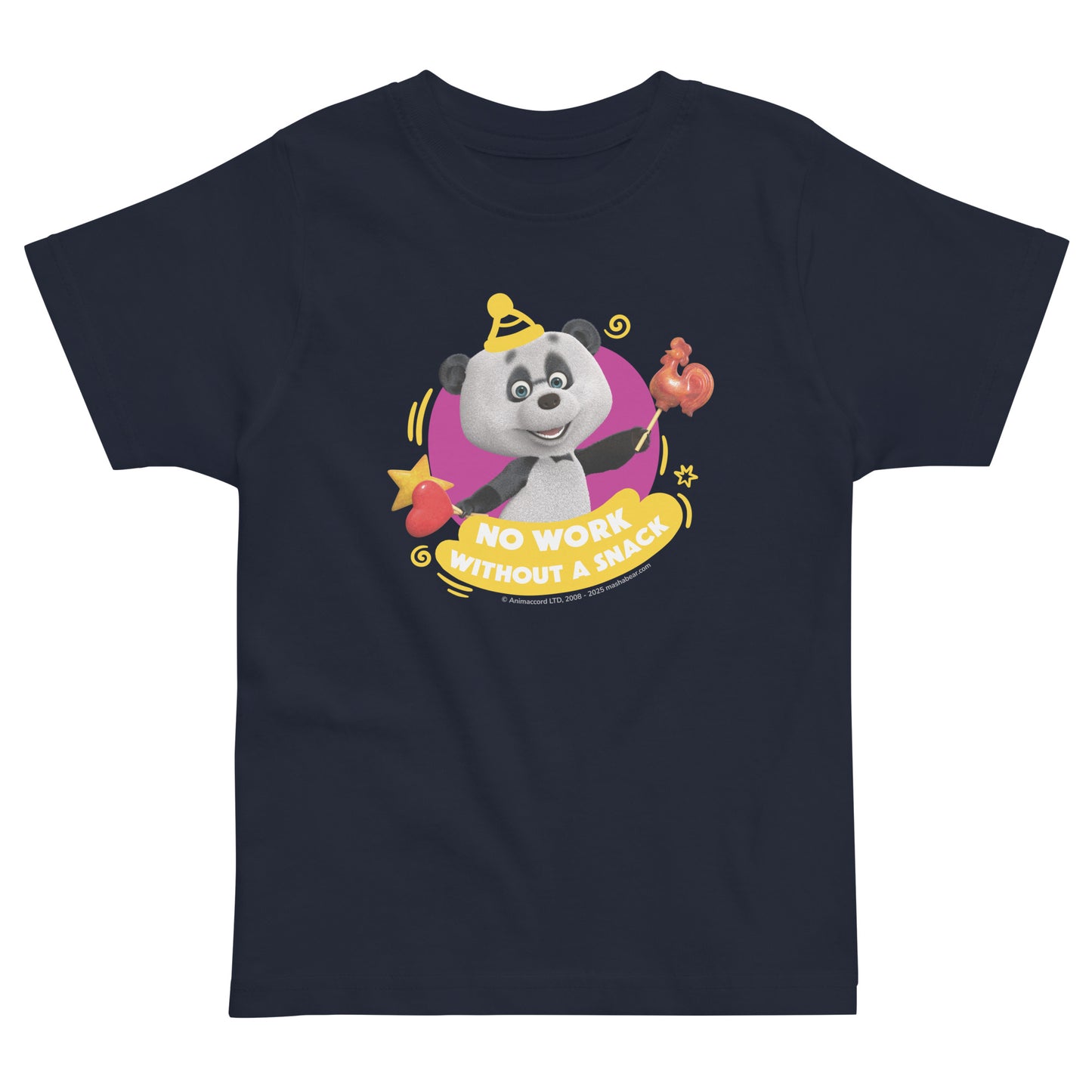 Masha and the Bear Friends Toddler Jersey No Snack No Work T-shirt Navy