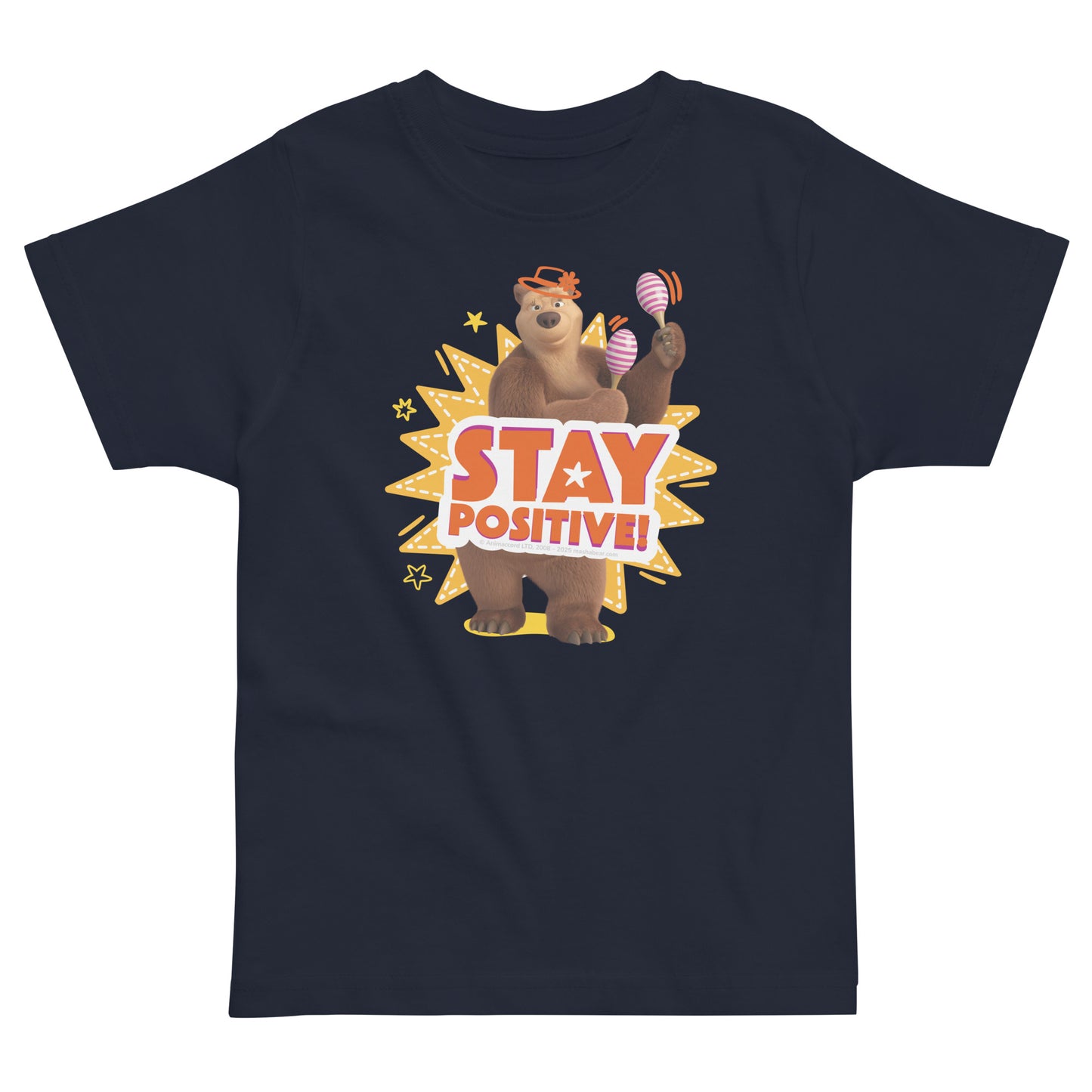 Masha and the Bear Friends Toddler Jersey Stay Positive T-shirt Navy