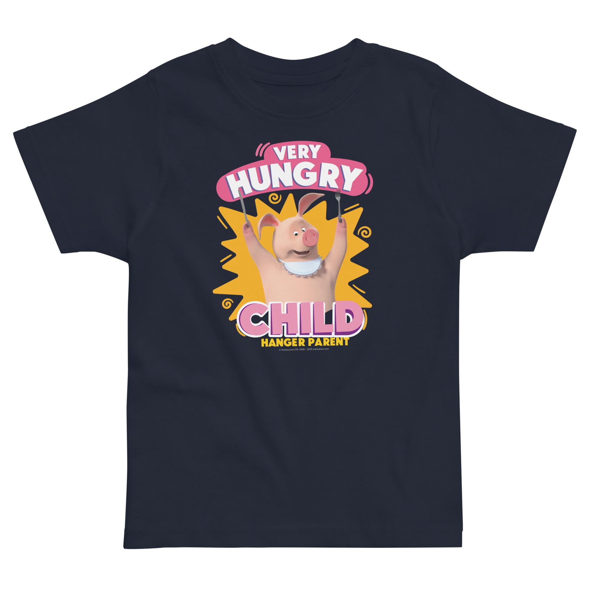 Masha and the Bear Friends Toddler Jersey Hungry Child T-shirt Navy