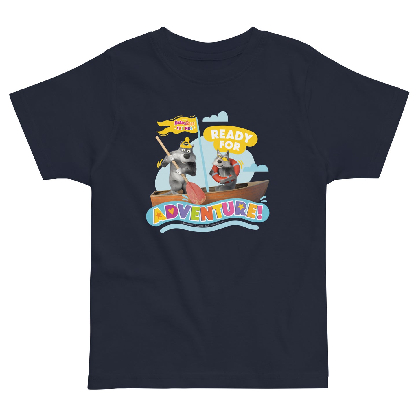 Masha and the Bear Friends Toddler Jersey Ready For Adventure #2 T-shirt Navy