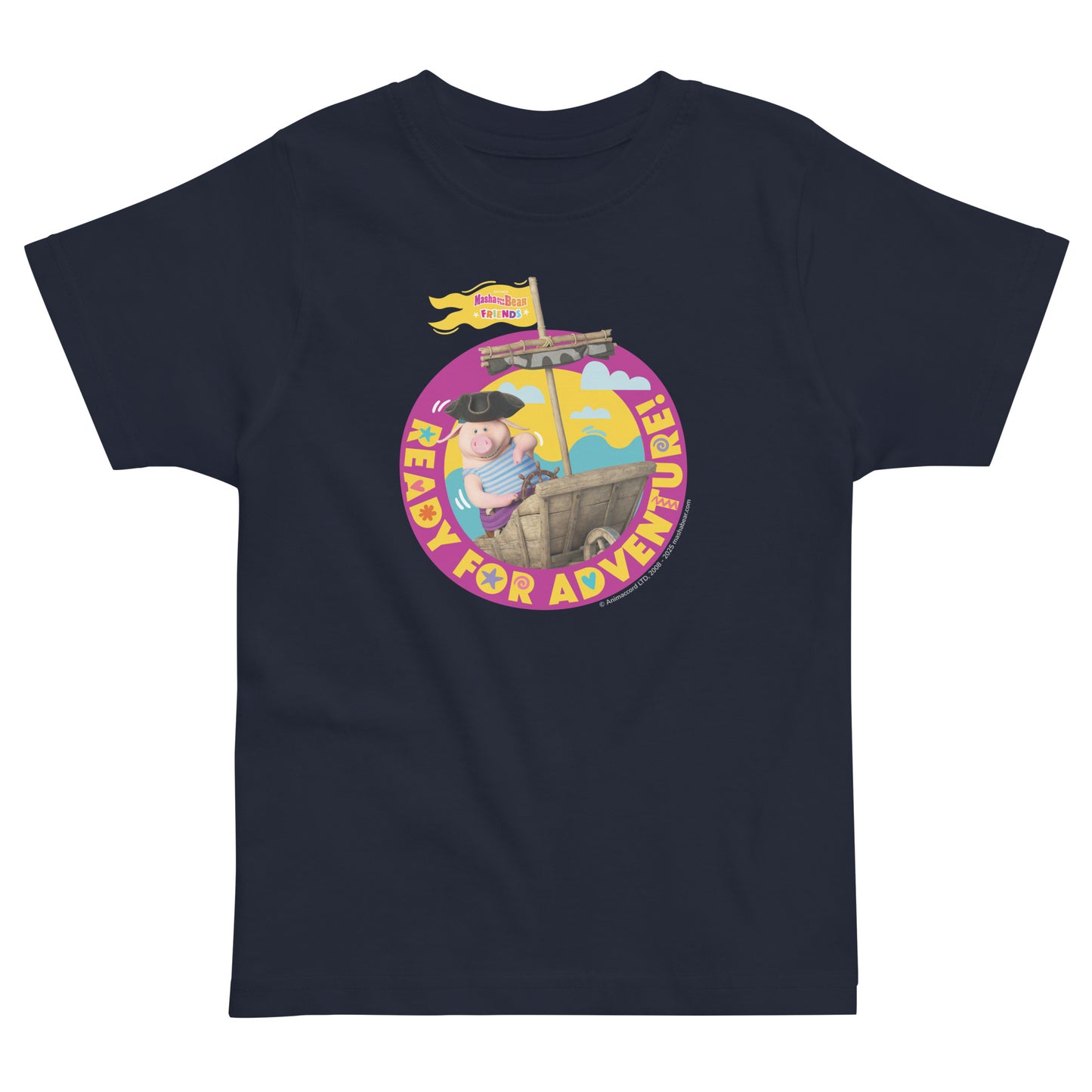 Masha and the Bear Friends Toddler Jersey Ready For Adventure #1 T-shirt Navy