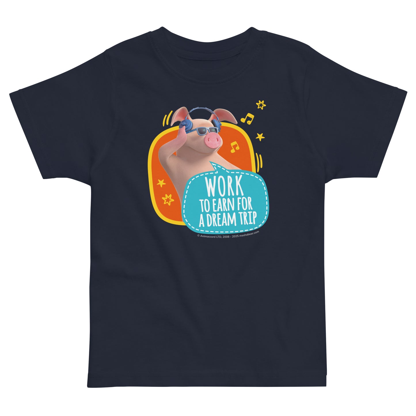 Masha and the Bear Friends Toddler Jersey Work To Earn T-shirt Navy