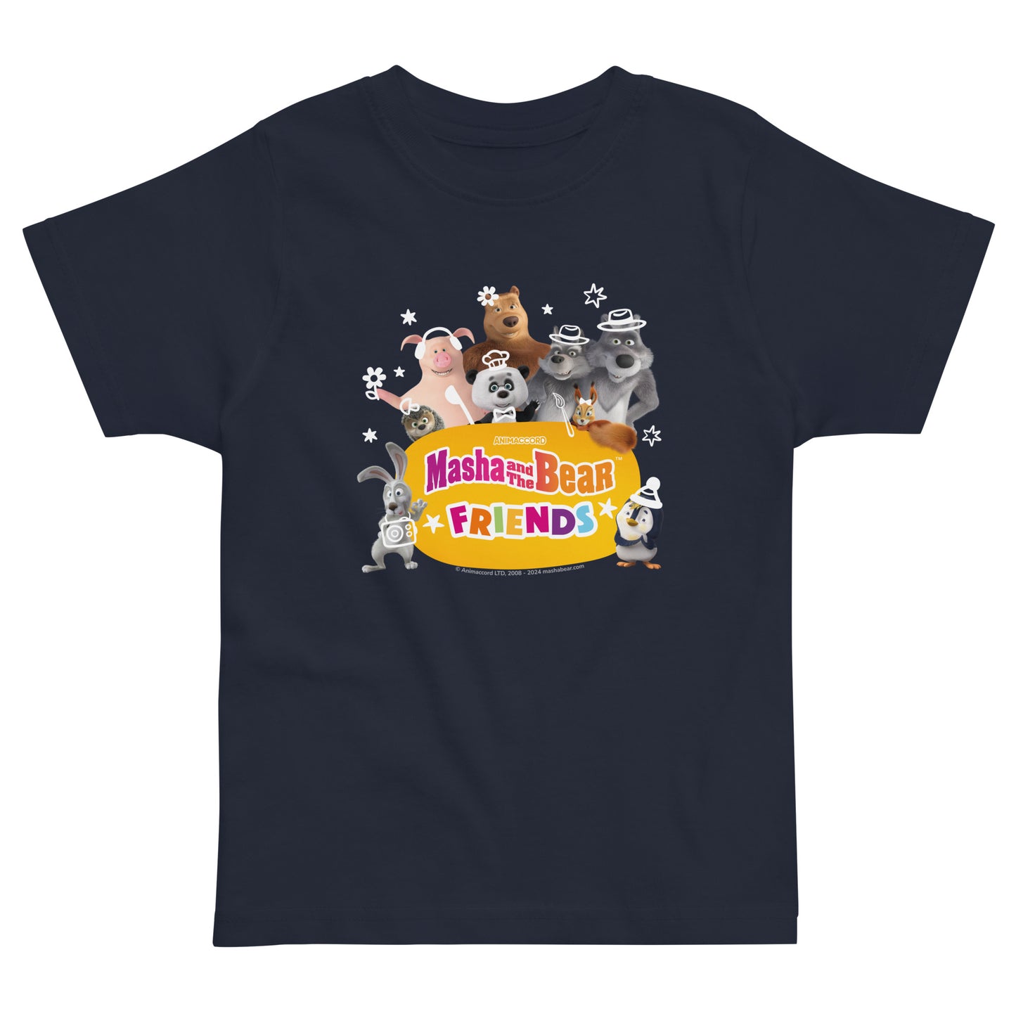 Masha and The Bear Friends Toddler Jersey T-shirt Navy