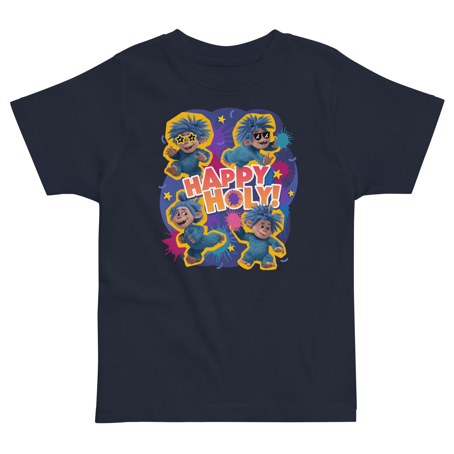 Masha and the Bear Friends Color Splash Toddler jersey t-shirt Navy T-SHIRT