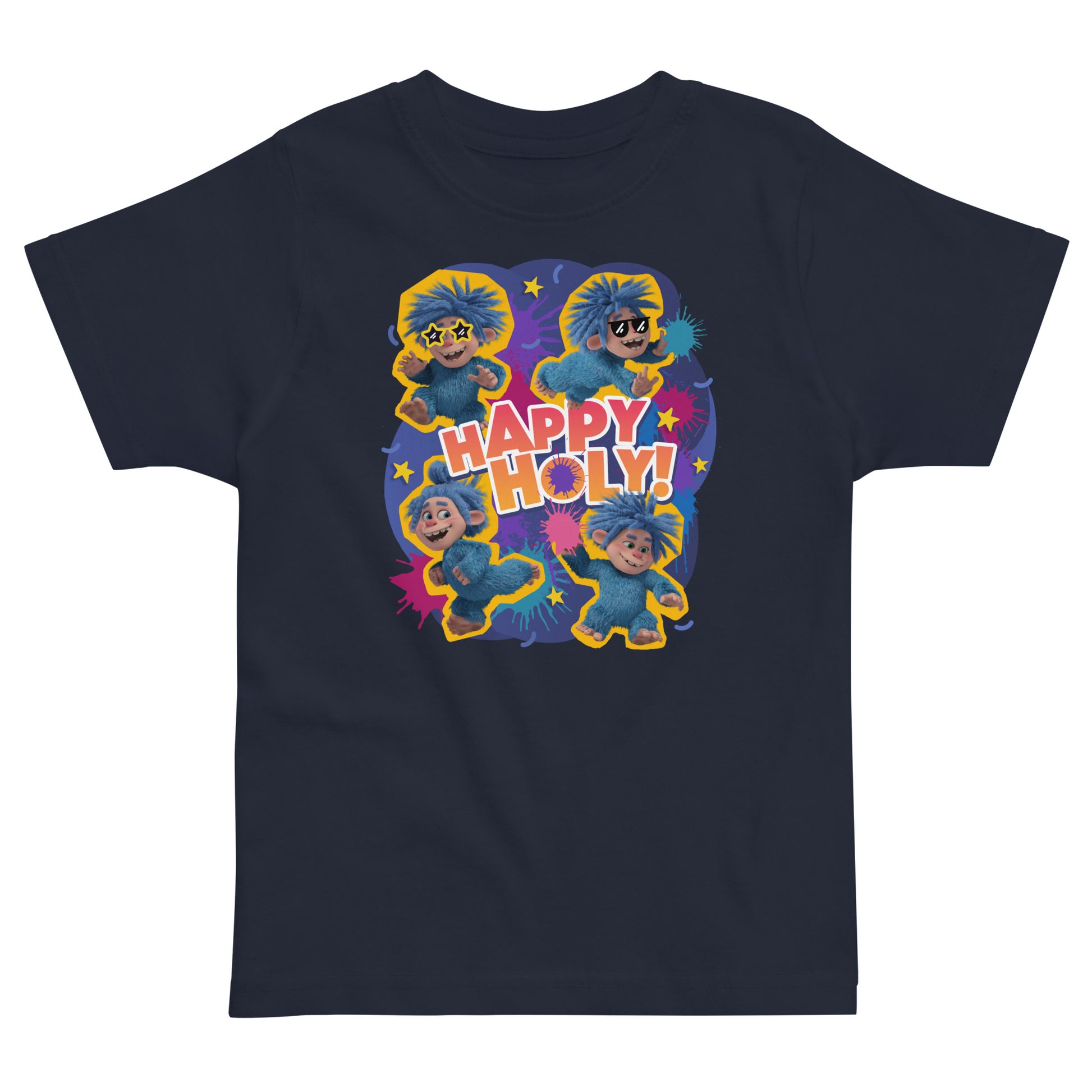 Masha and the Bear Friends Color Splash Toddler jersey t-shirt Navy T-SHIRT