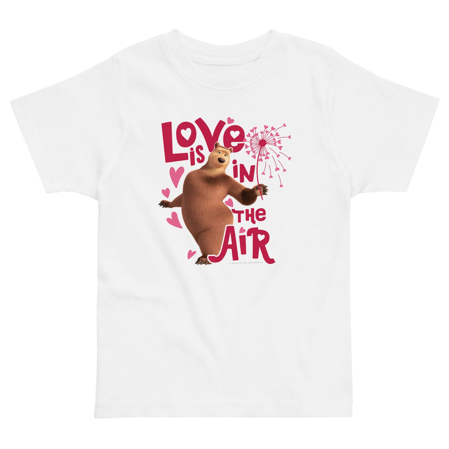 Masha and the Bear Friends Love Day Toddler jersey t-shirt White T-SHIRT