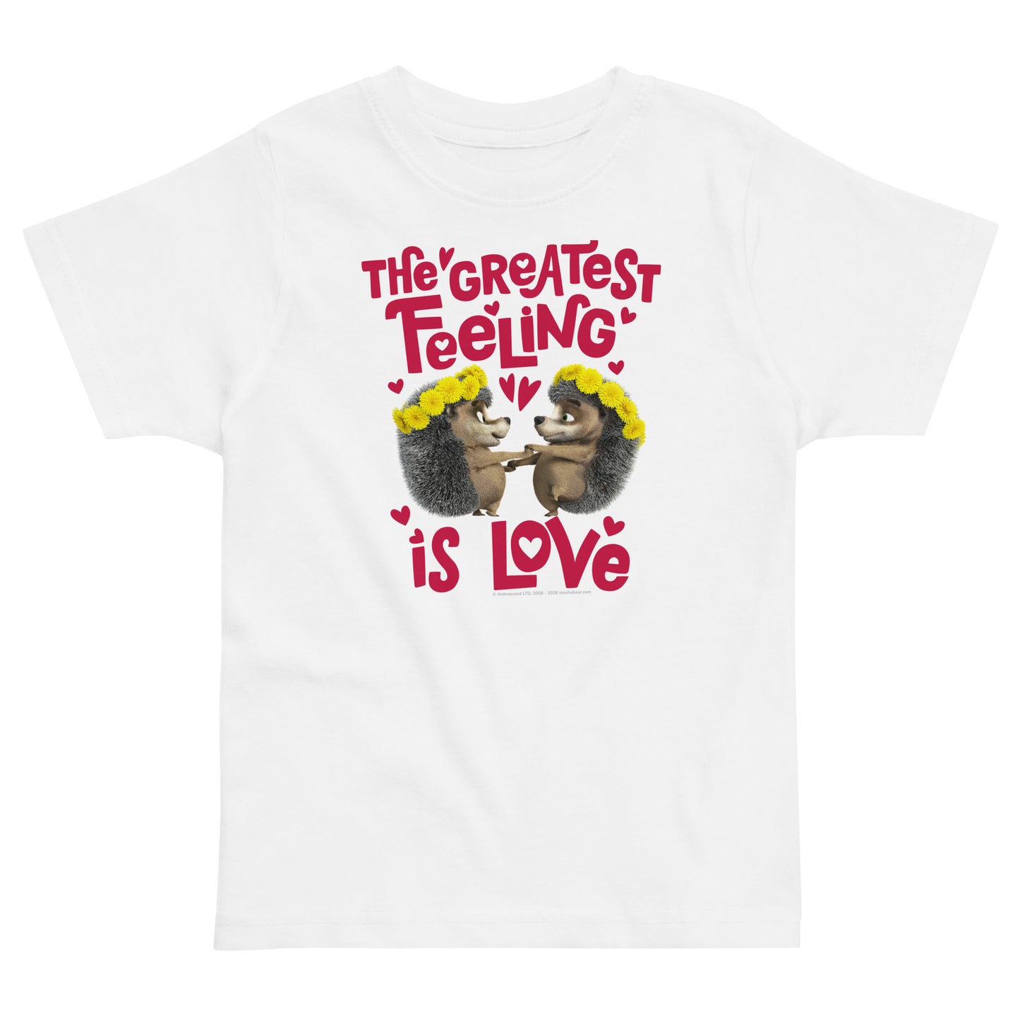 Masha and the Bear Friends Love Day Toddler jersey t-shirt White T-SHIRT