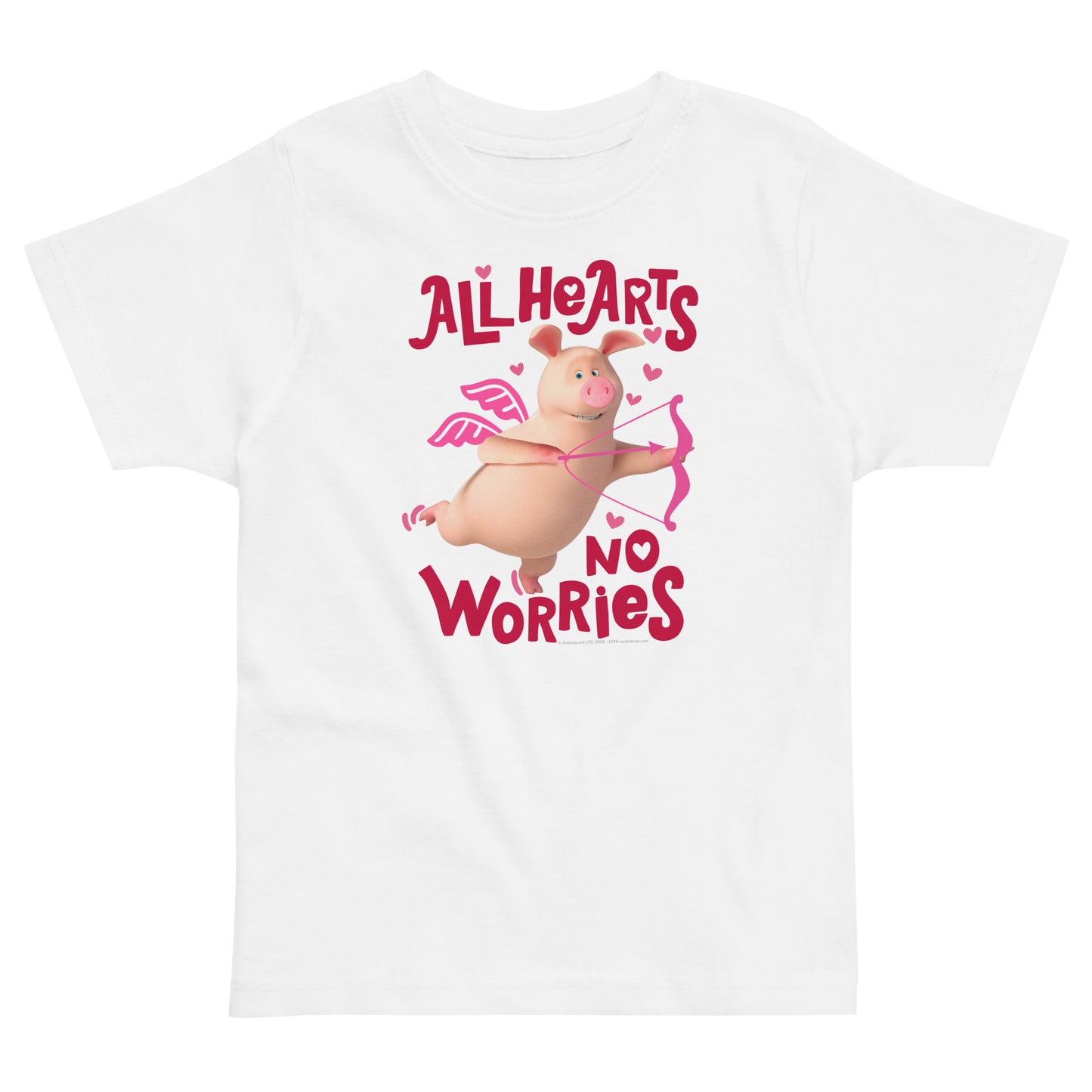 Masha and the Bear Friends Love Day Toddler jersey t-shirt White T-SHIRT