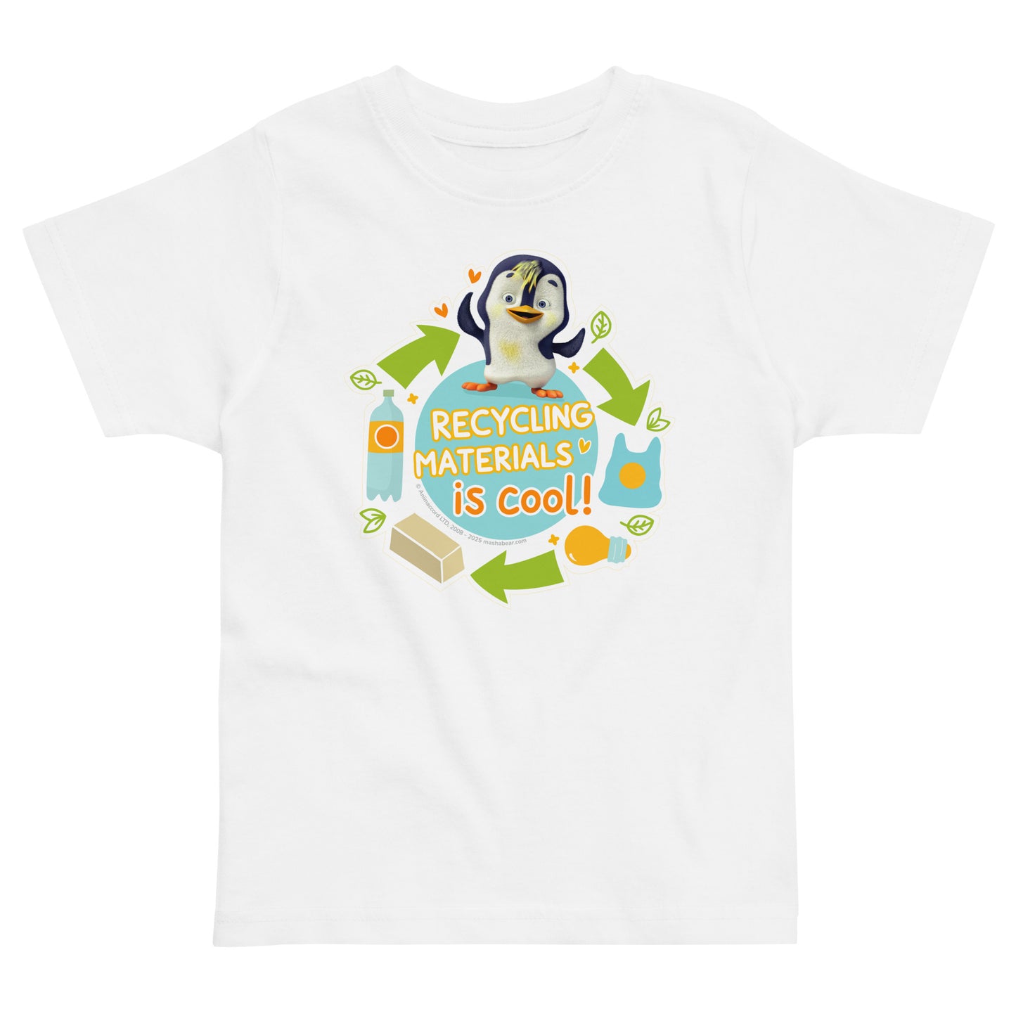 Masha and the Bear Friends Go Green! Toddler jersey t-shirt White T-SHIRT
