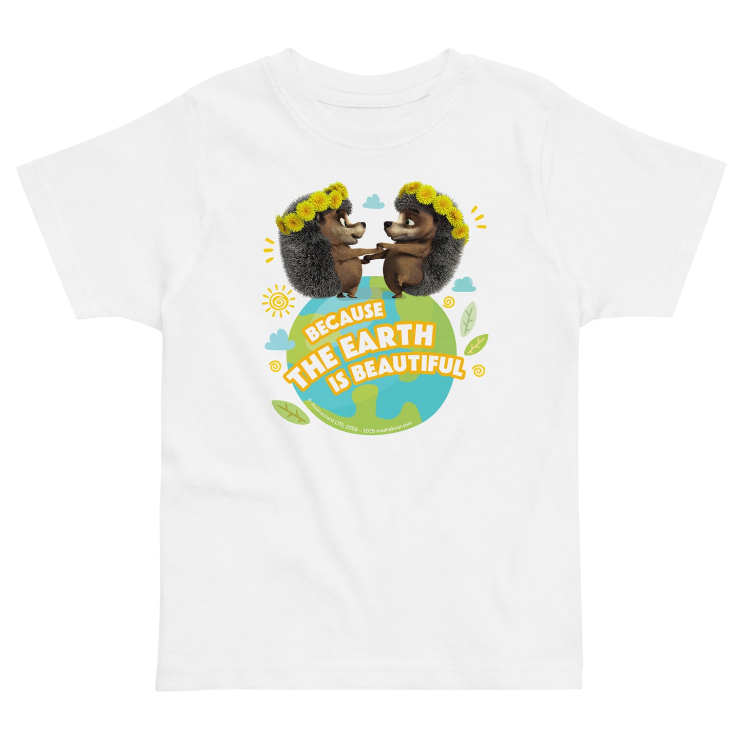 Masha and the Bear Friends Go Green! Toddler jersey t-shirt White T-SHIRT