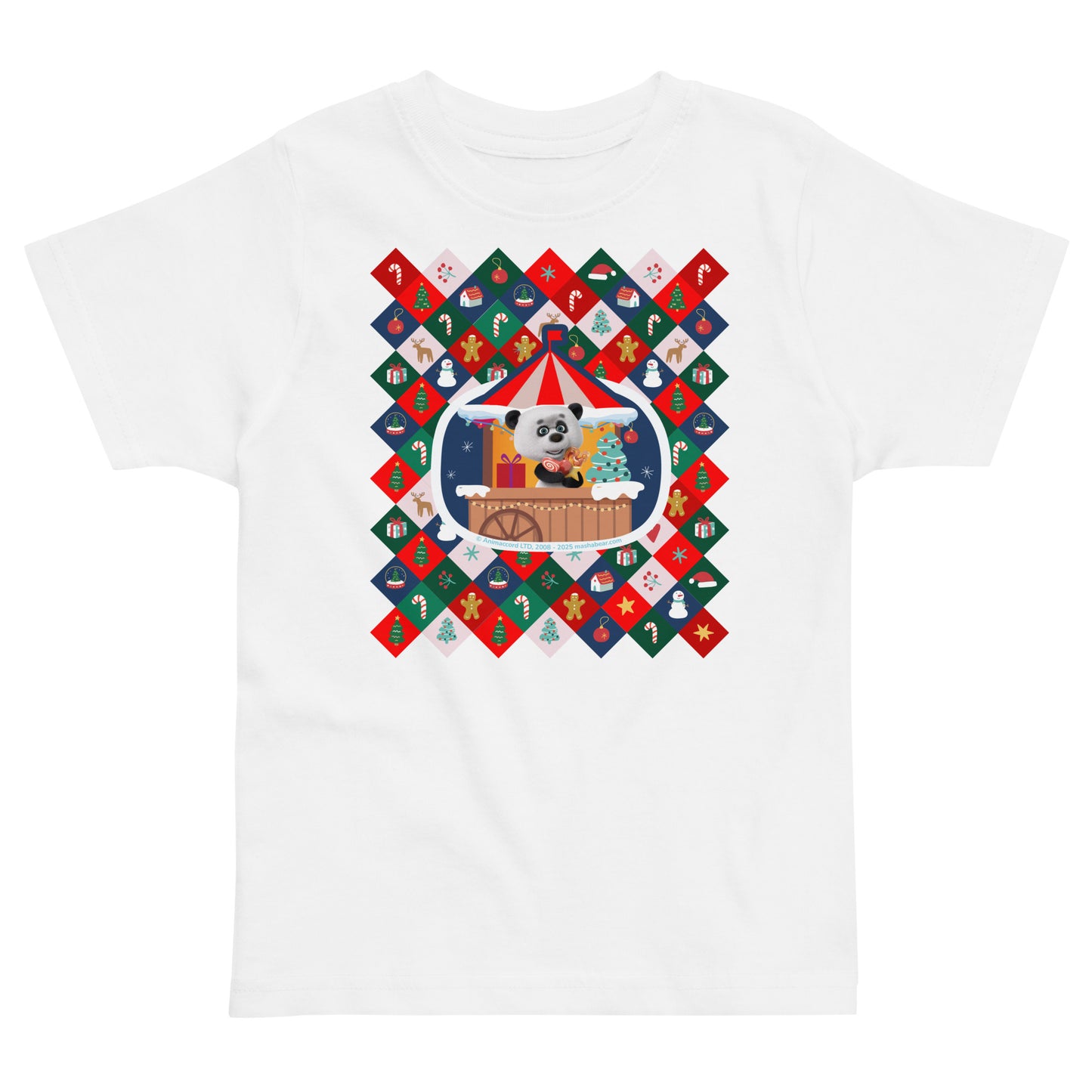 Masha and the Bear Friends Christmas Toddler Jersey T-shirt White T-SHIRT