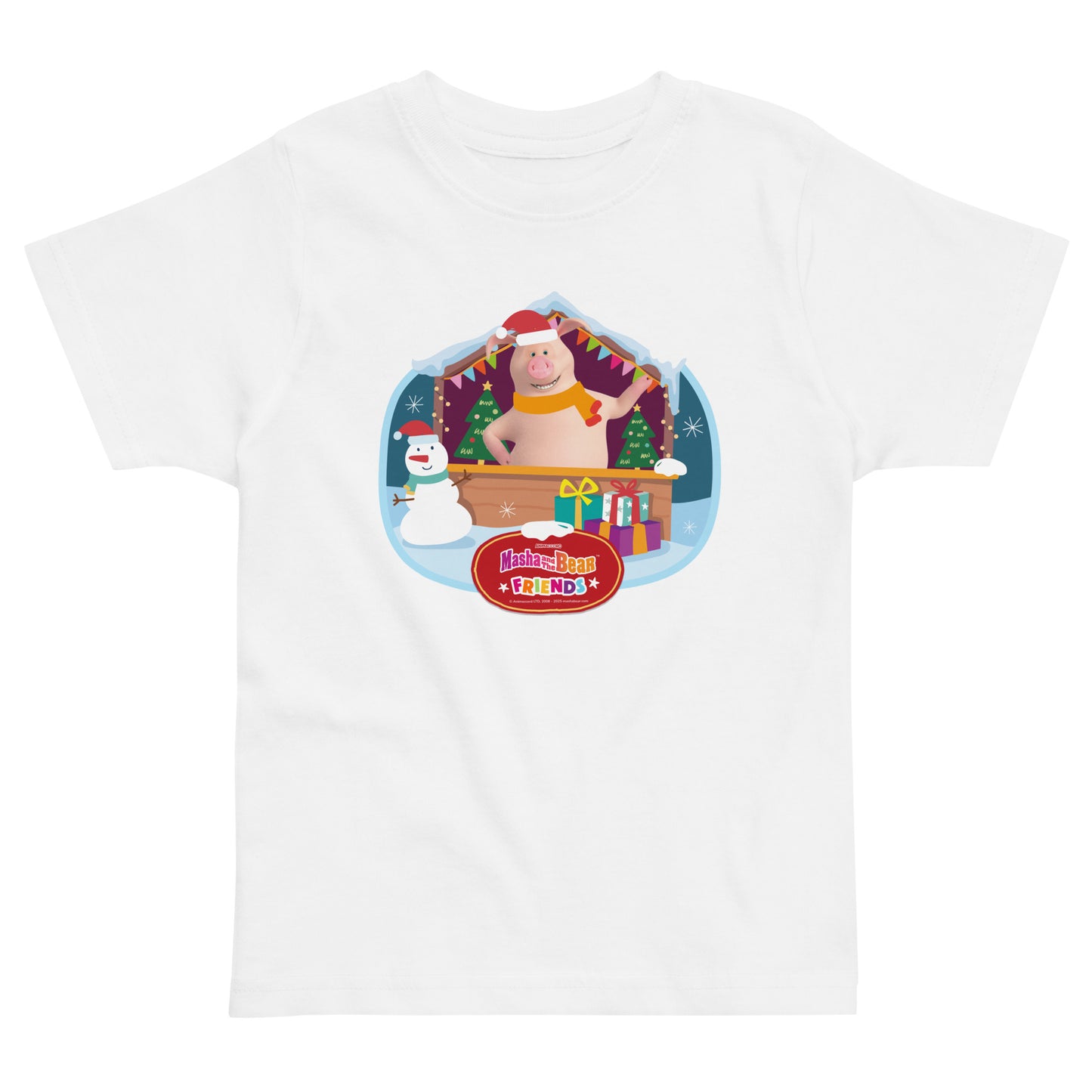 Masha and the Bear Friends Christmas Toddler Jersey T-shirt White T-SHIRT