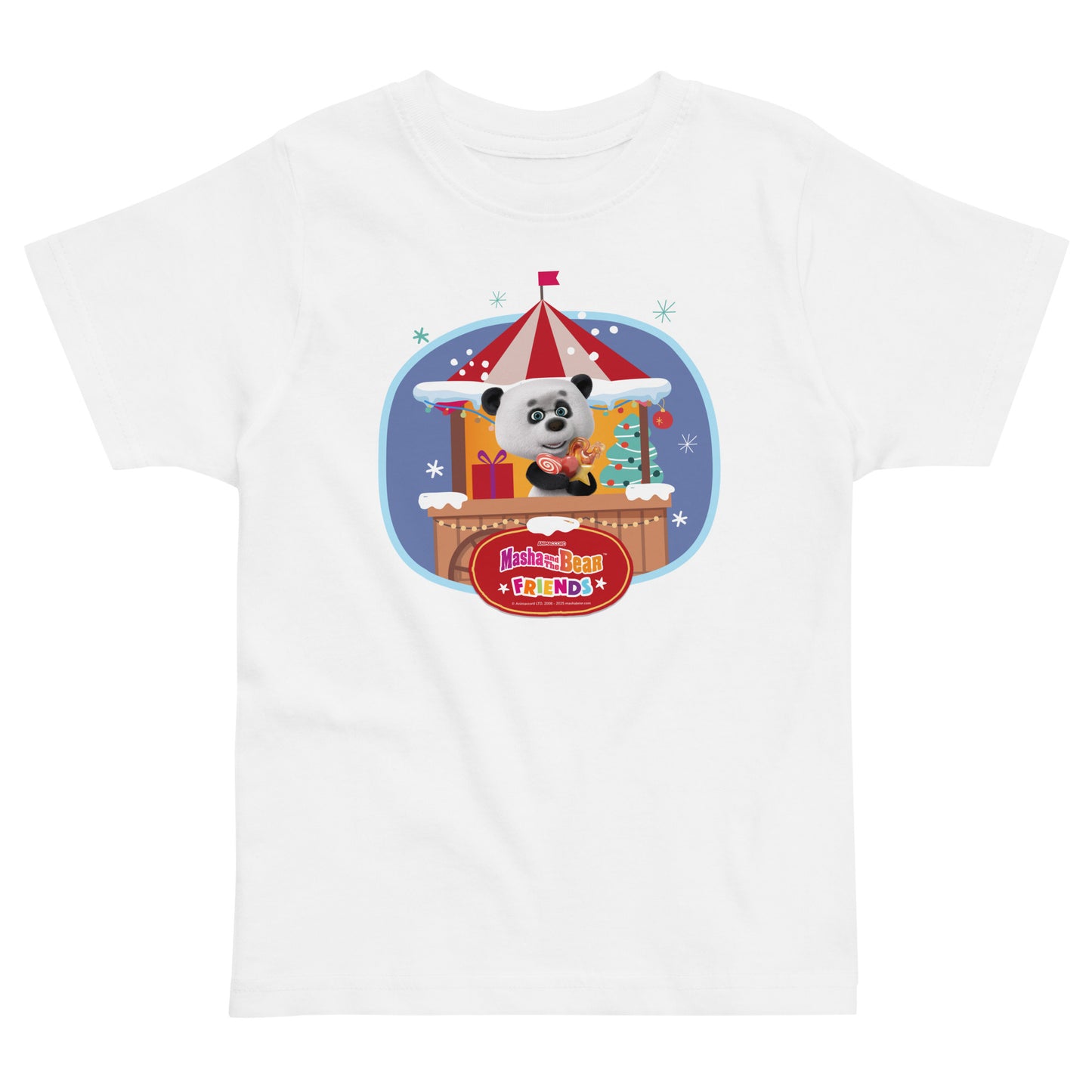 Masha and the Bear Friends Christmas Toddler Jersey T-shirt White T-SHIRT