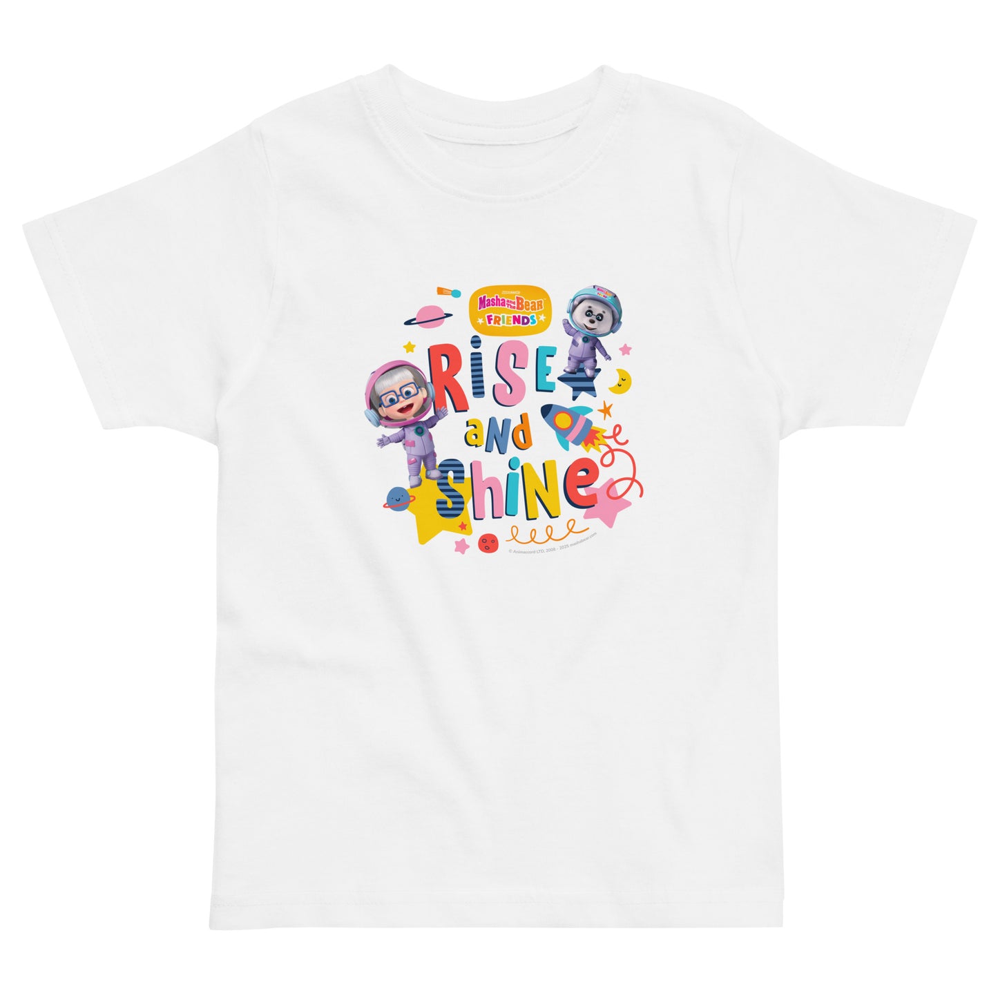 Masha and the Bear Friends Rise and Shine Toddler Jersey T-shirt White T-SHIRT