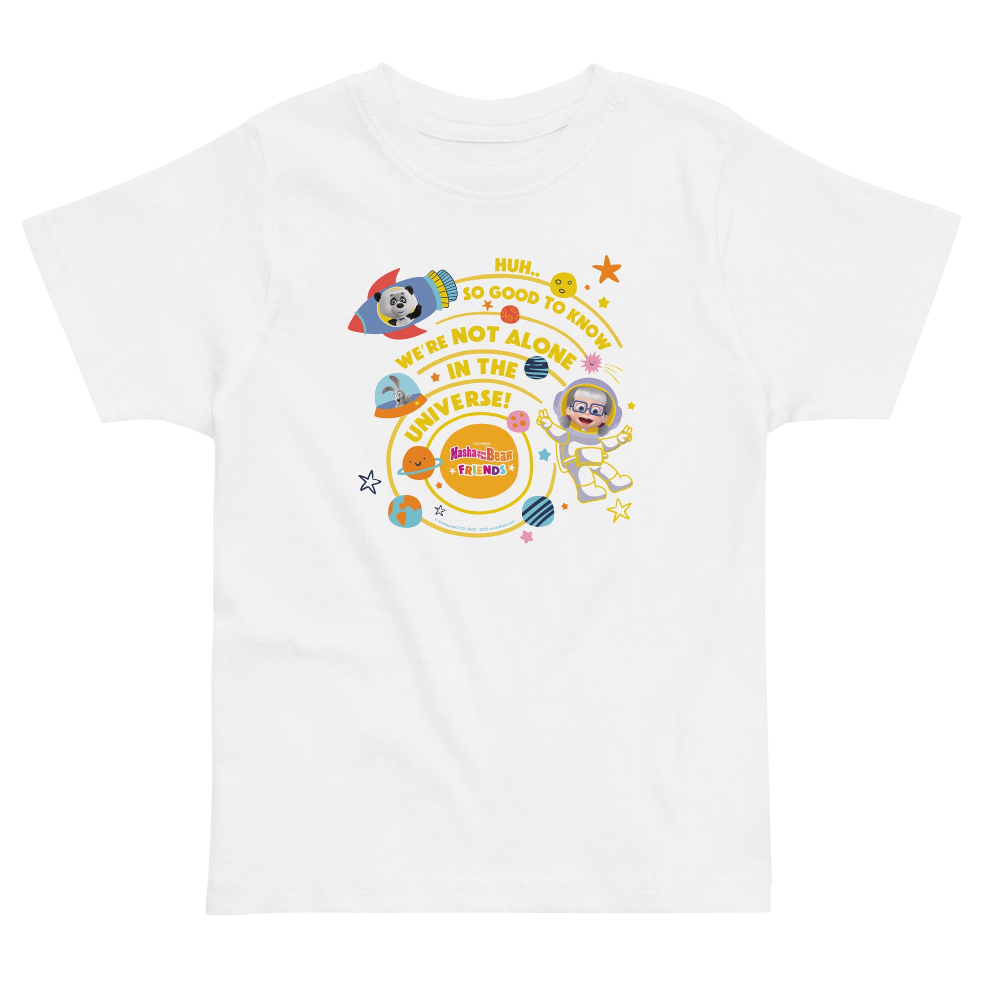 Masha and The Bear Friends Not Alone Toddler Jersey T-shirt White T-SHIRT