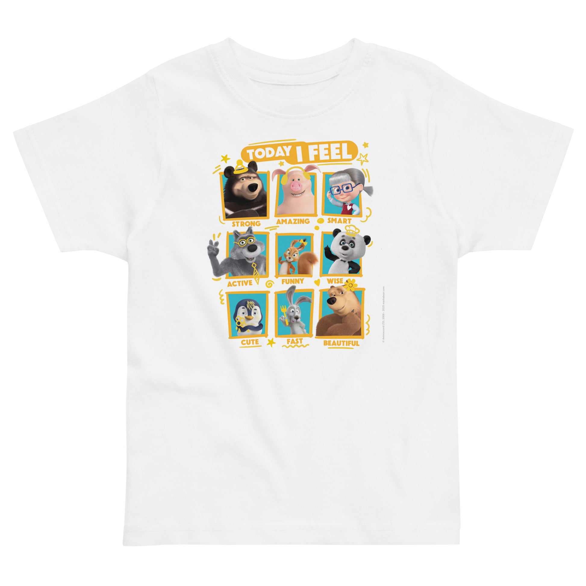 Masha and the Bear Friends Toddler Jersey Today I Feel T-shirt White