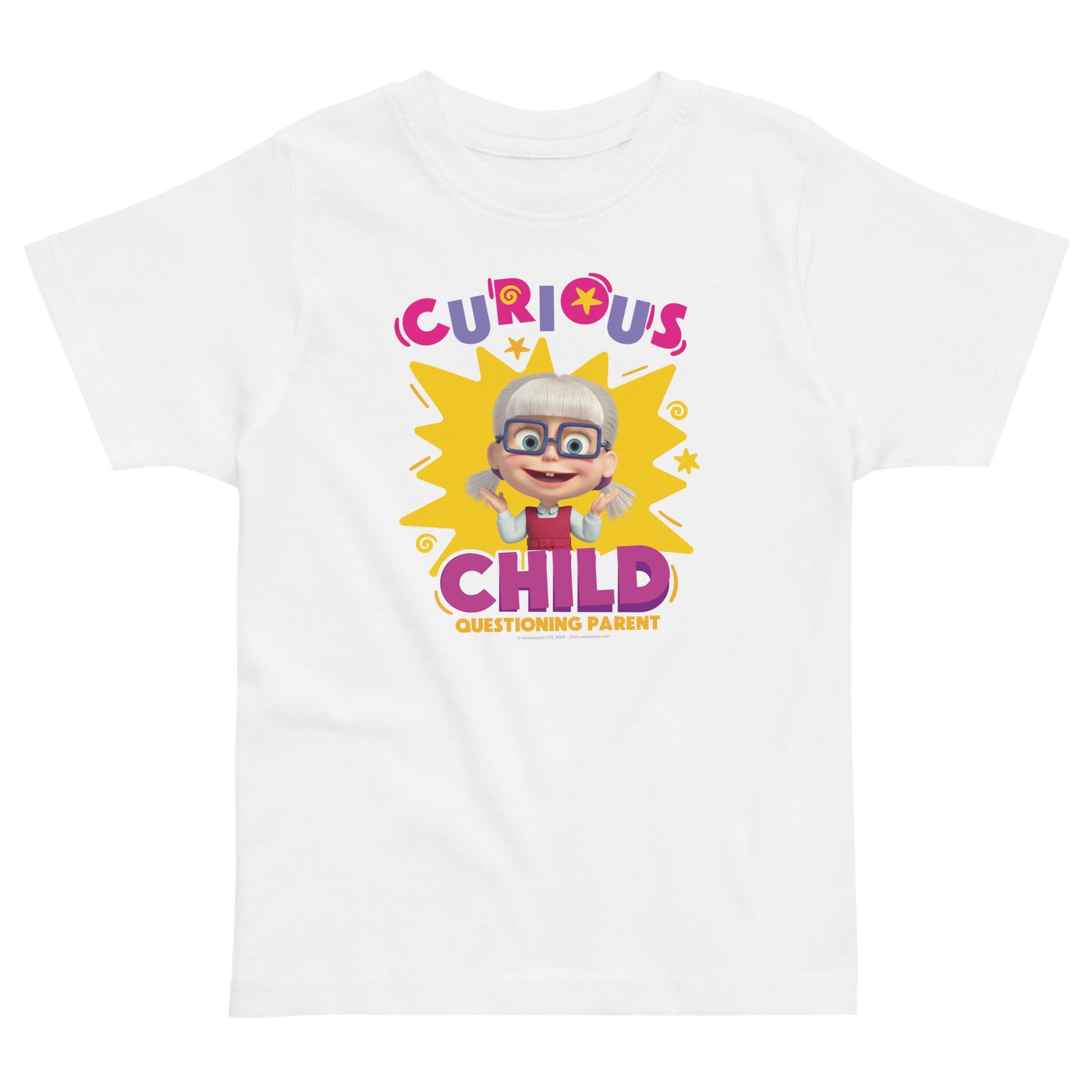 Masha and the Bear Friends Toddler Jersey Curious Child T-shirt White
