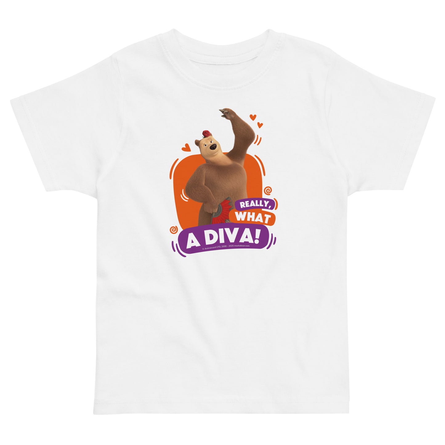 Masha and the Bear Friends Toddler Jersey What a Diva T-shirt White