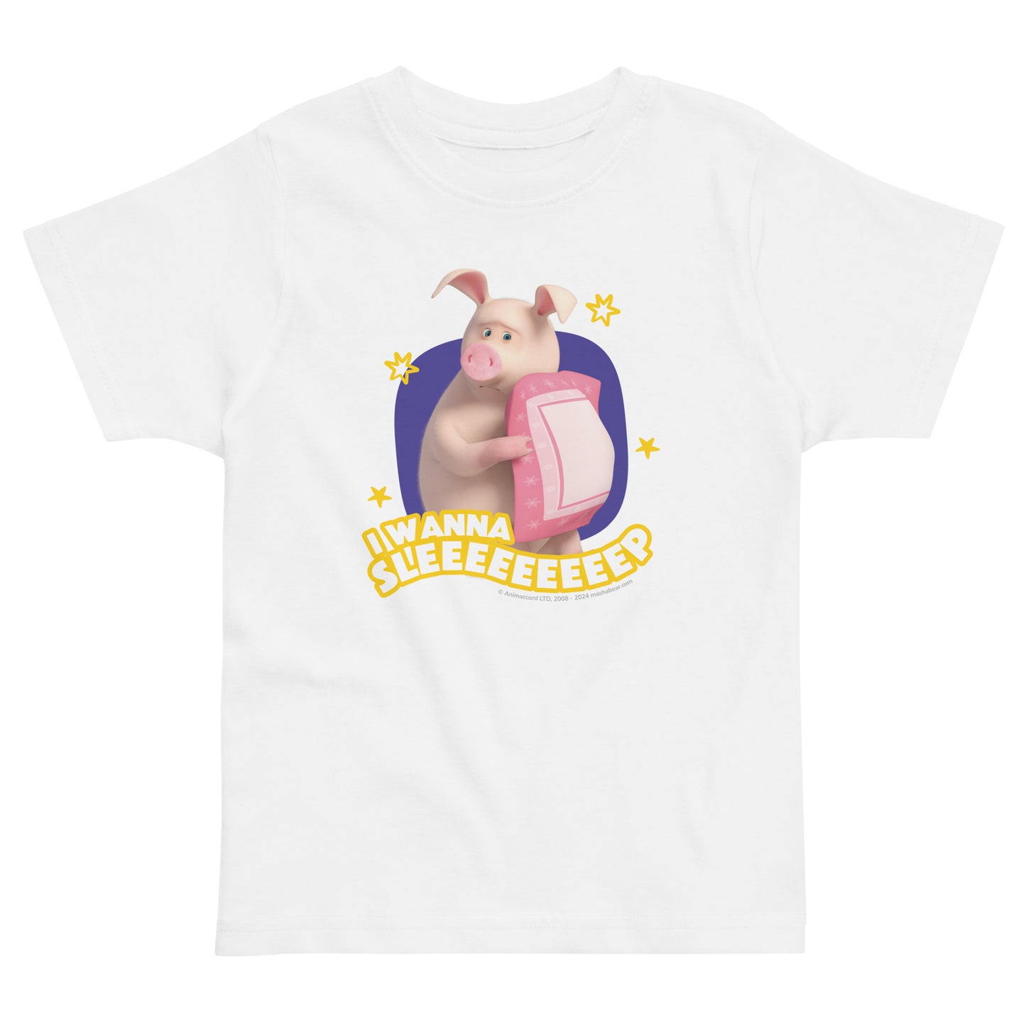 Masha and the Bear Friends Toddler Jersey Wanna Sleep T-shirt White