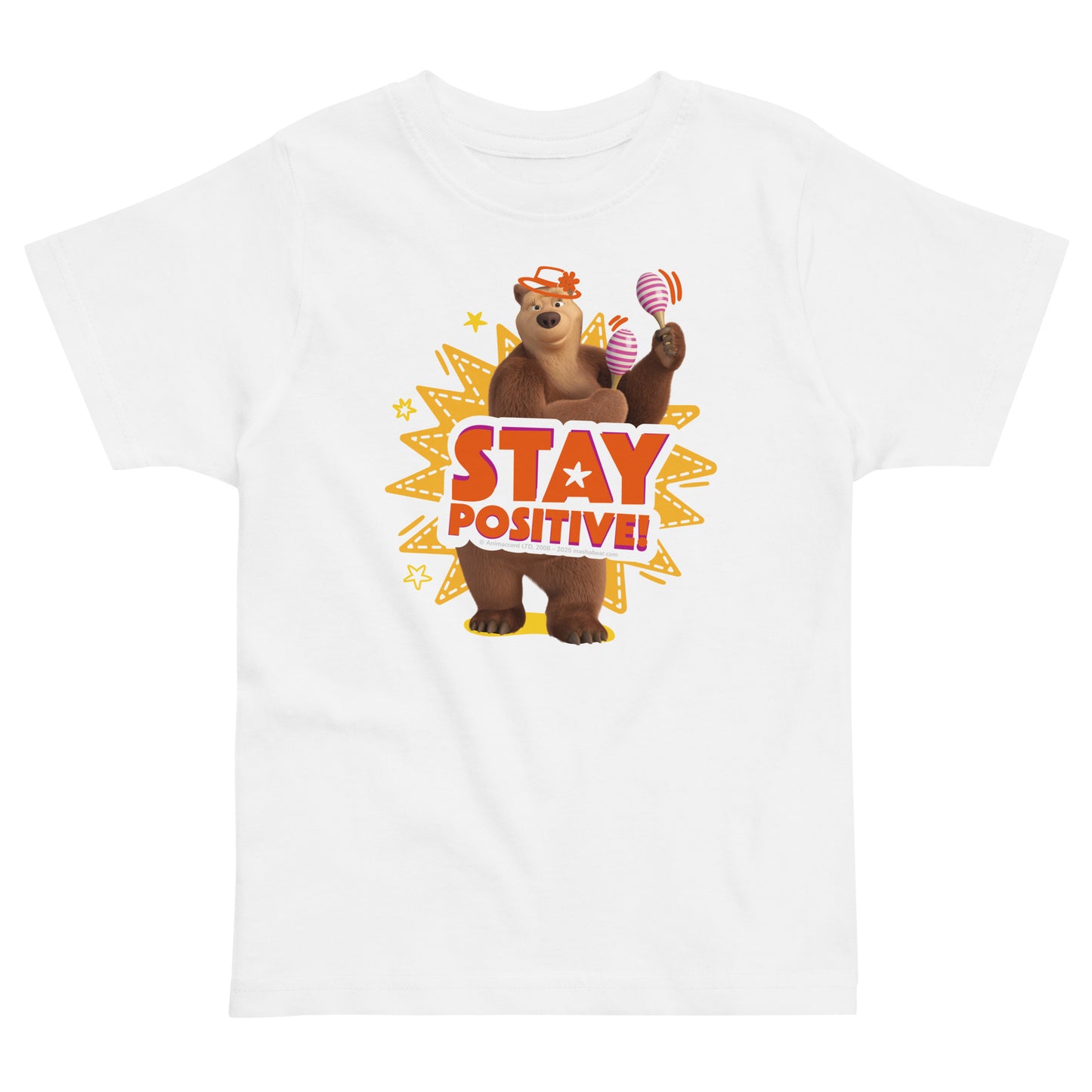 Masha and the Bear Friends Toddler Jersey Stay Positive T-shirt White