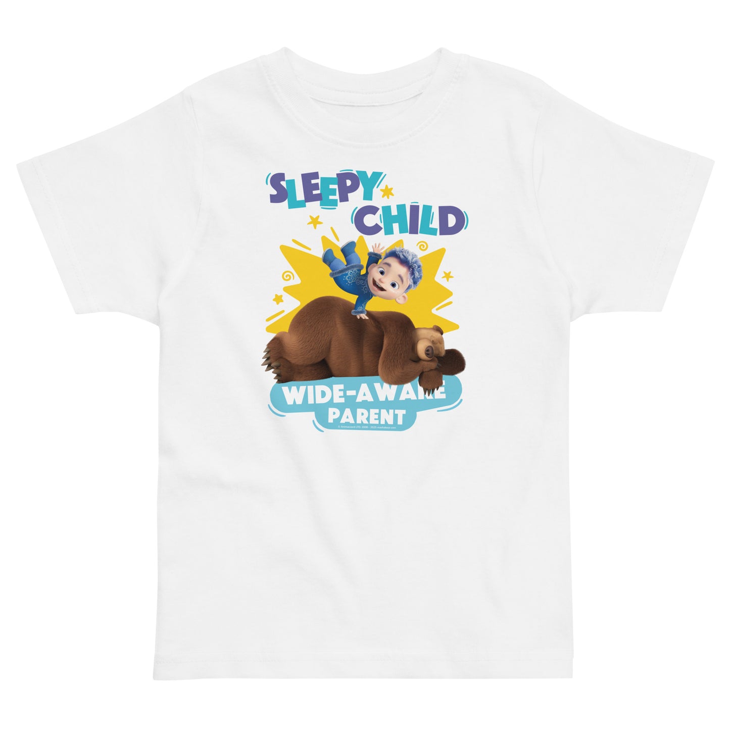 Masha and the Bear Friends Toddler Jersey Sleepy Child T-shirt White