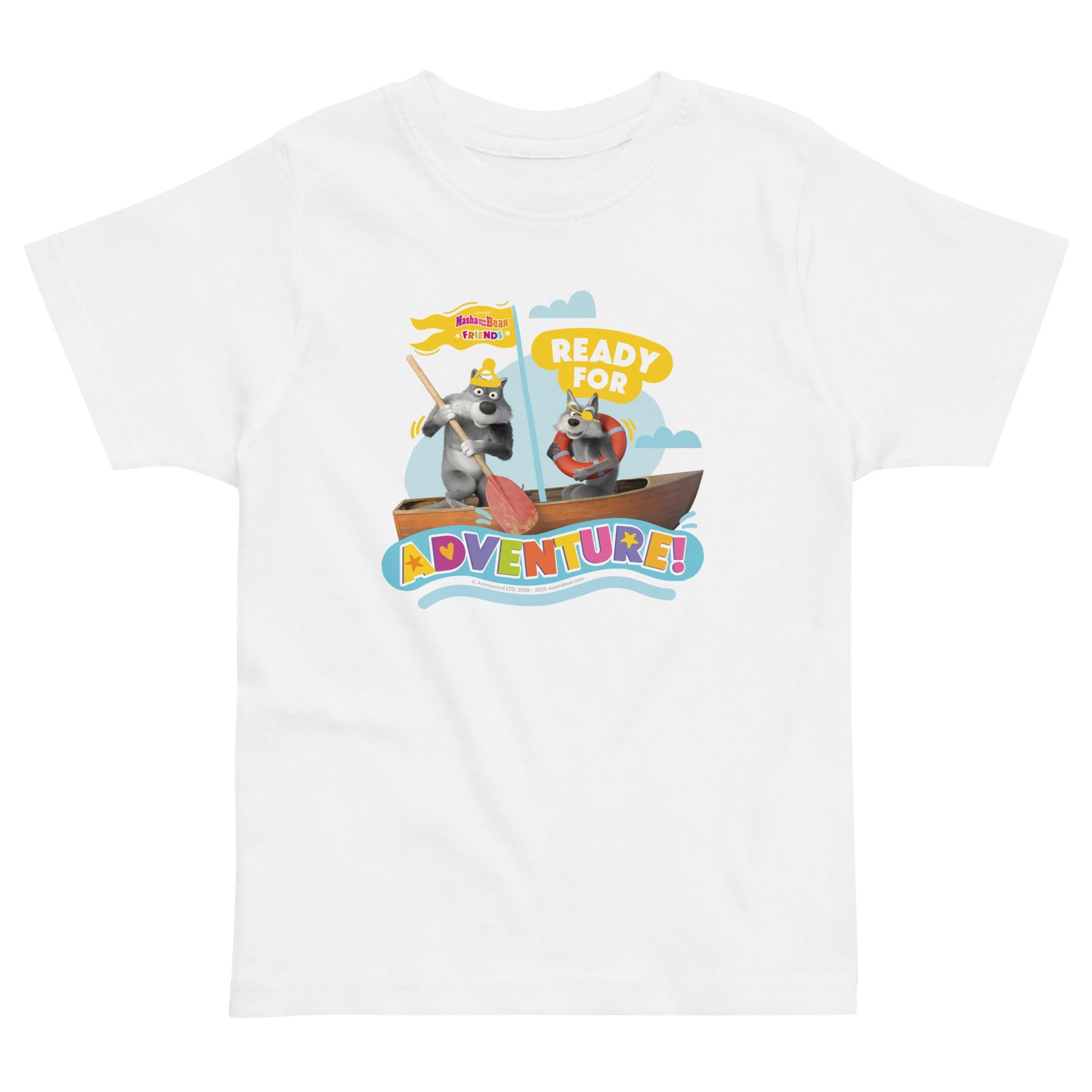 Masha and the Bear Friends Toddler Jersey Ready For Adventure #2 T-shirt White