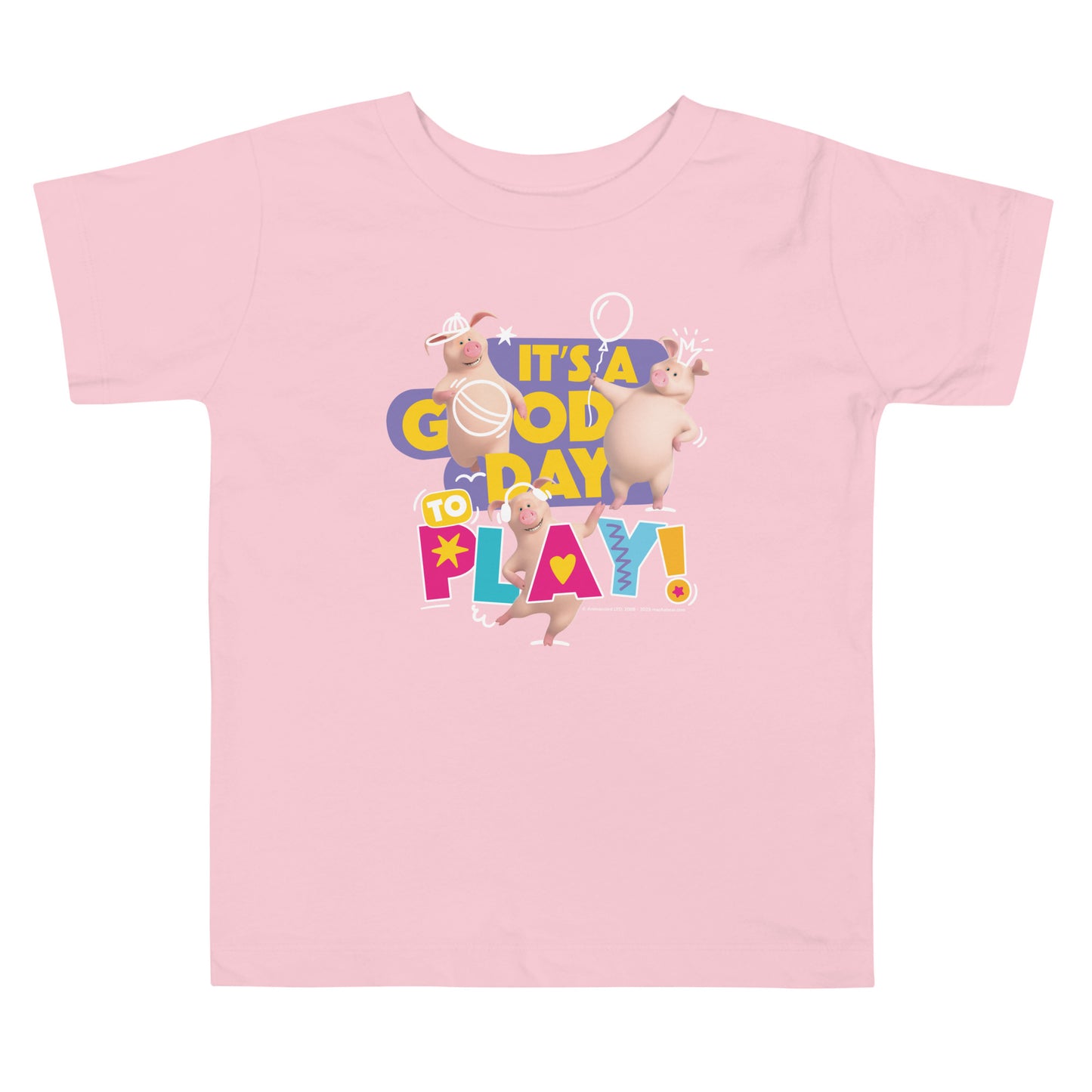 Masha and the Bear Friends Good Day Toddler Short Sleeve Tee Pink