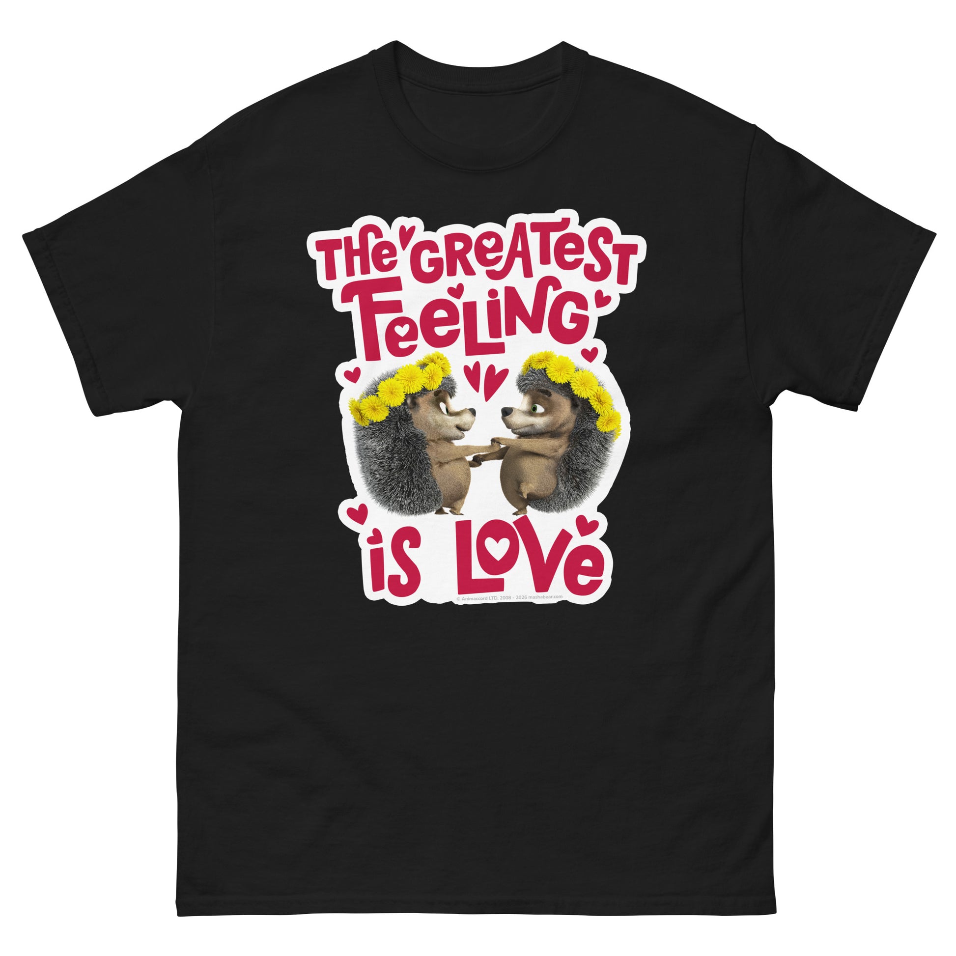 Masha and the Bear Friends Greatest Feeling Unisex classic tee Black T-SHIRT