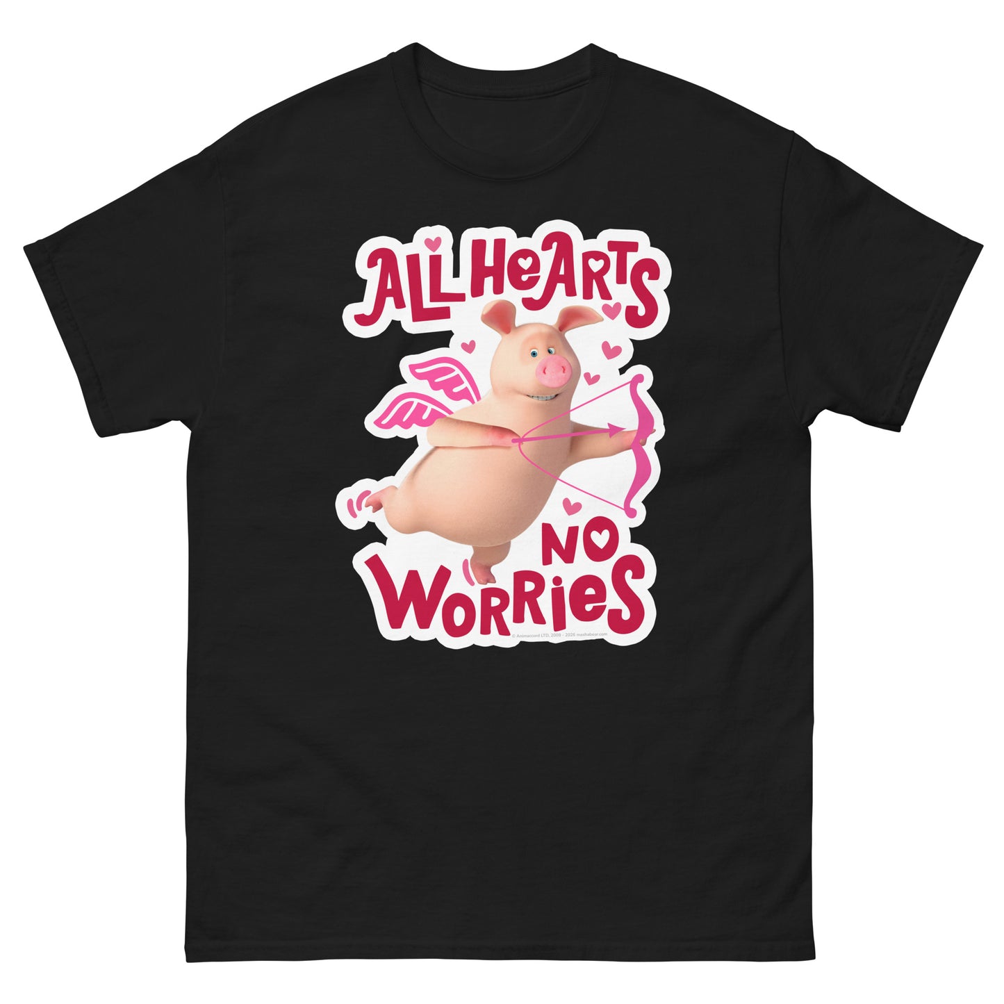 Masha and the Bear Friends No Worries Unisex classic tee Black T-SHIRT