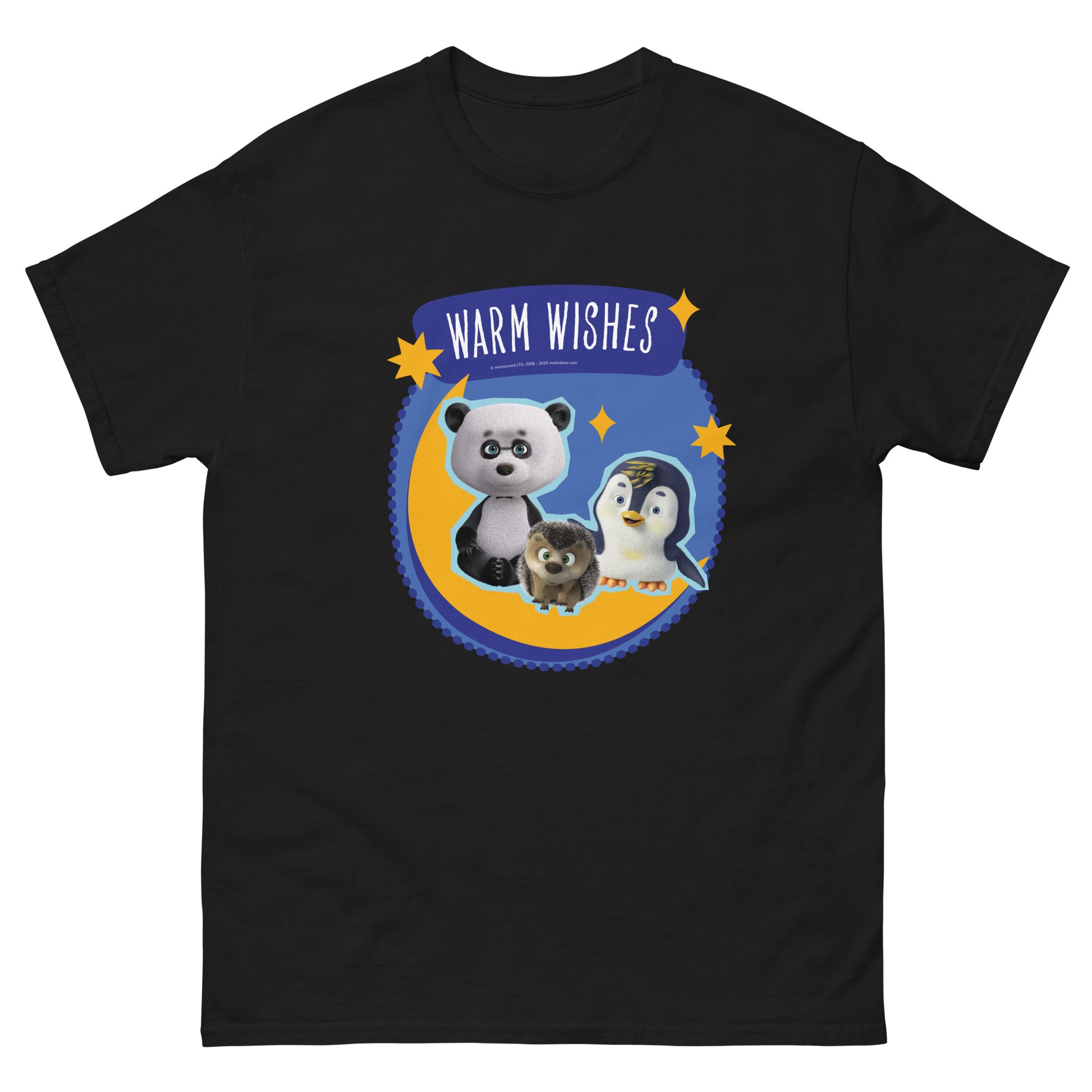 Masha and the Bear Friends Warm Wishes Unisex classic tee Black T-SHIRT