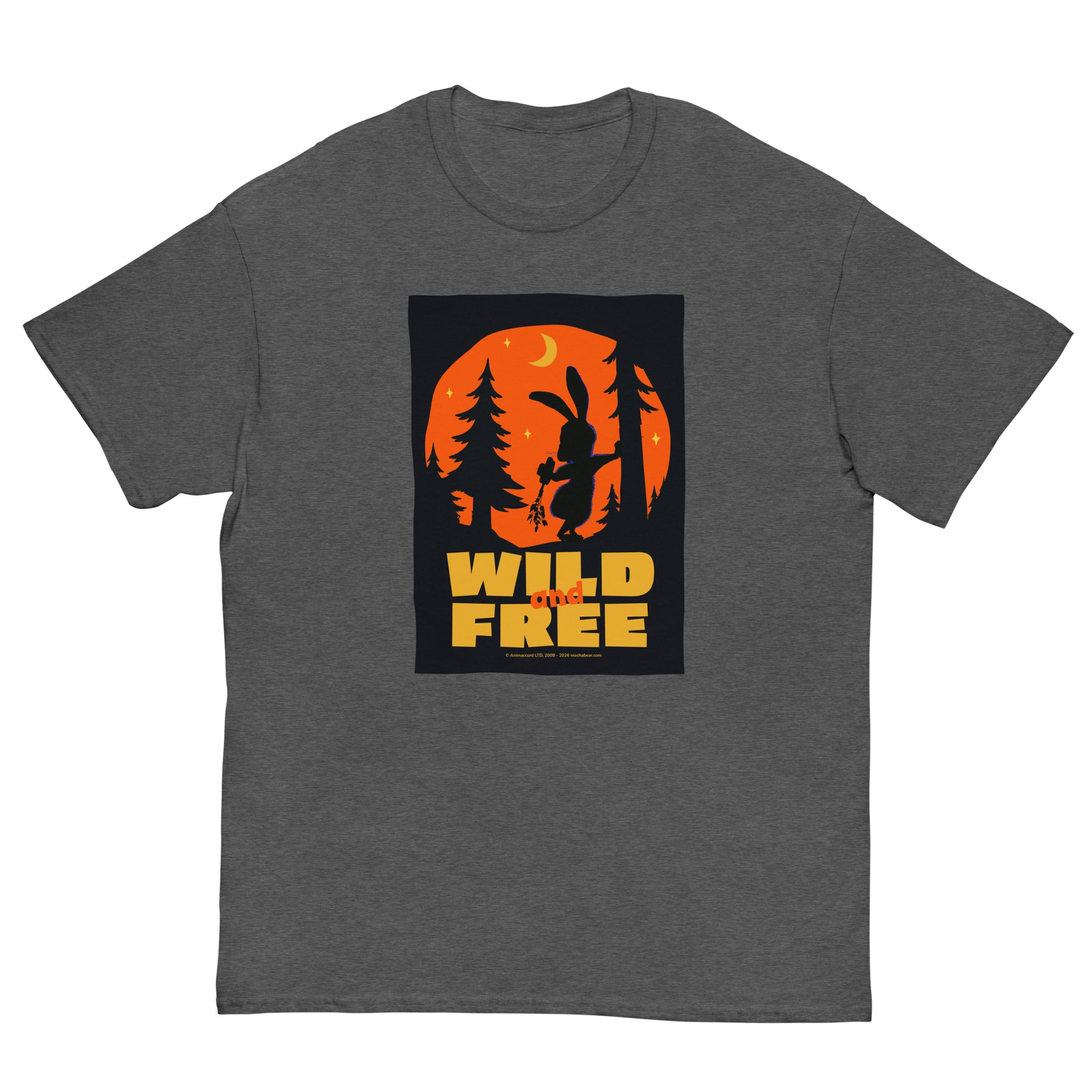 Masha and the Bear Friends Wild and Free Unisex classic tee Dark Heather T-SHIRT
