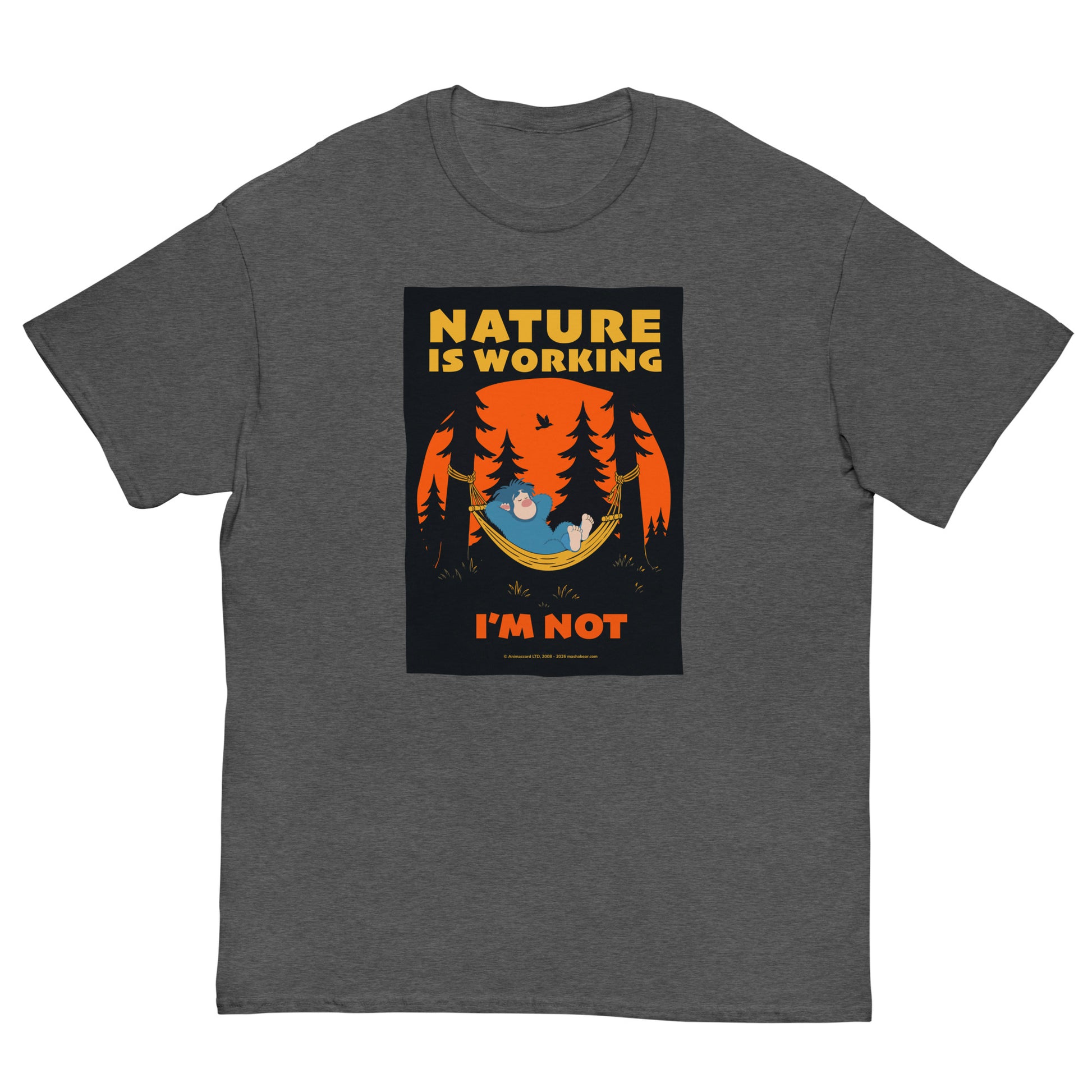 Masha and the Bear Friends Nature is Working Unisex classic tee Dark Heather T-SHIRT