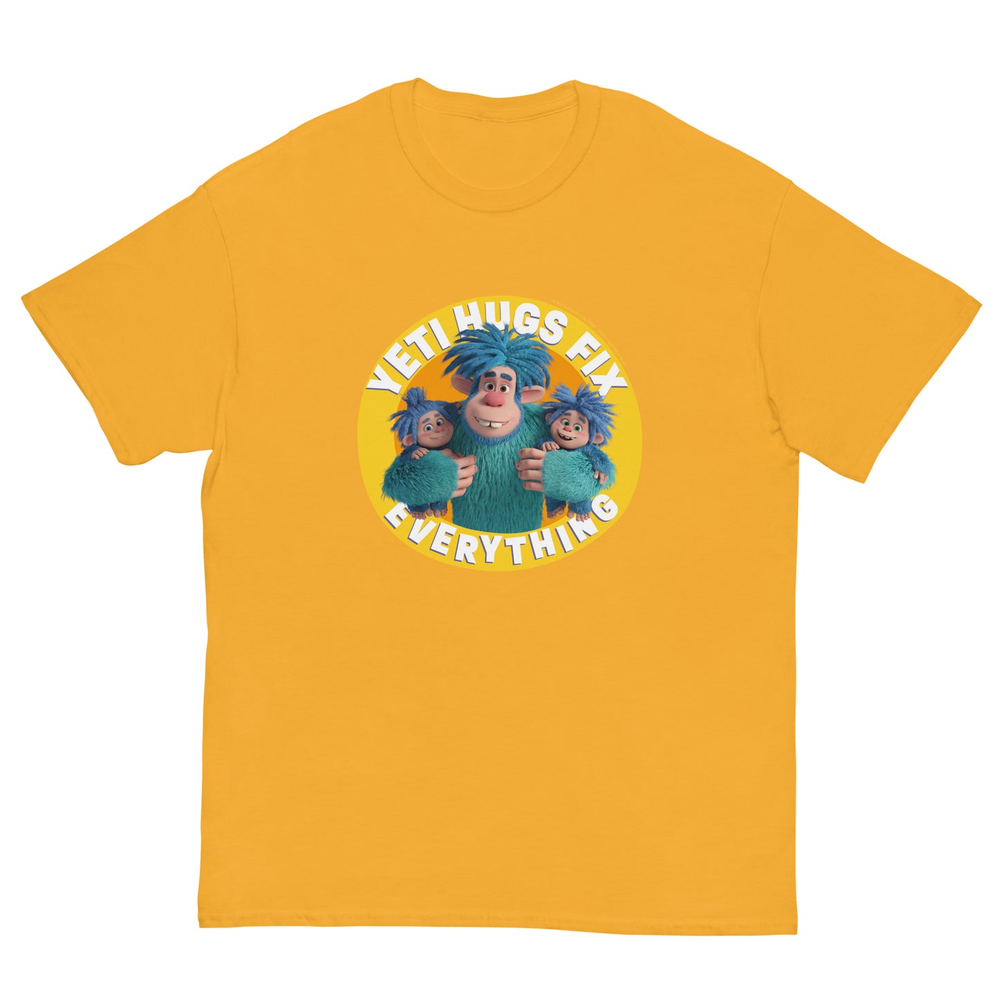 Masha and the Bear Friends Hugs Fix Everything Unisex classic tee Gold T-SHIRT