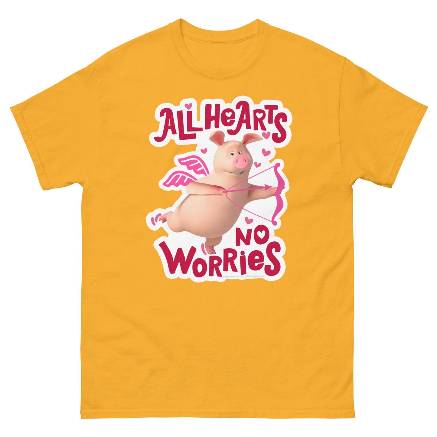 Masha and the Bear Friends No Worries Unisex classic tee Gold T-SHIRT