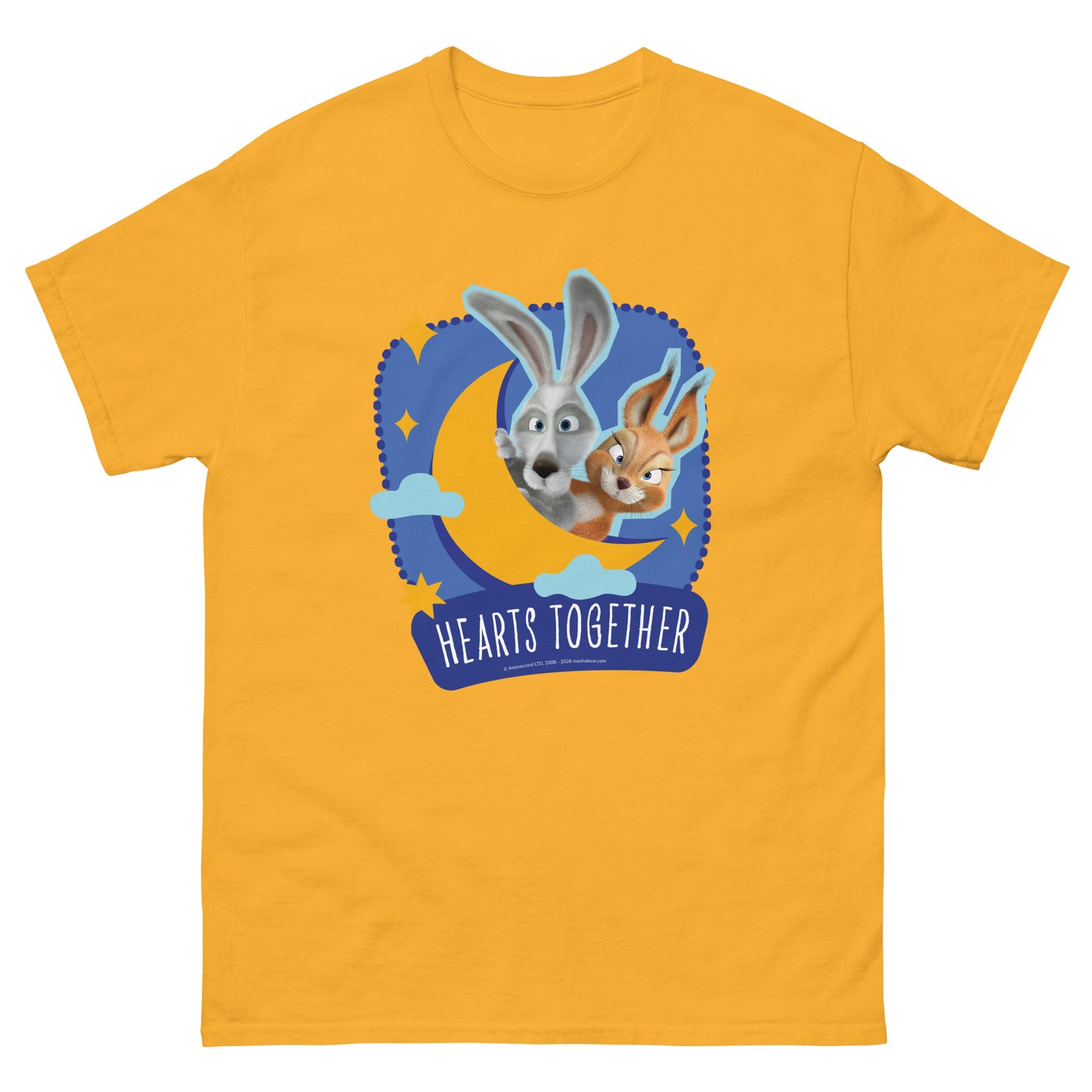 Masha and the Bear Friends Heart Together Unisex classic tee Gold T-SHIRT
