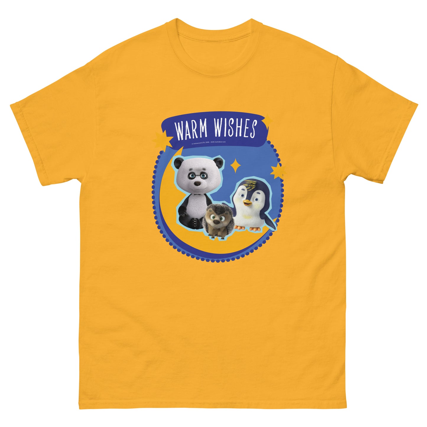 Masha and the Bear Friends Warm Wishes Unisex classic tee Gold T-SHIRT