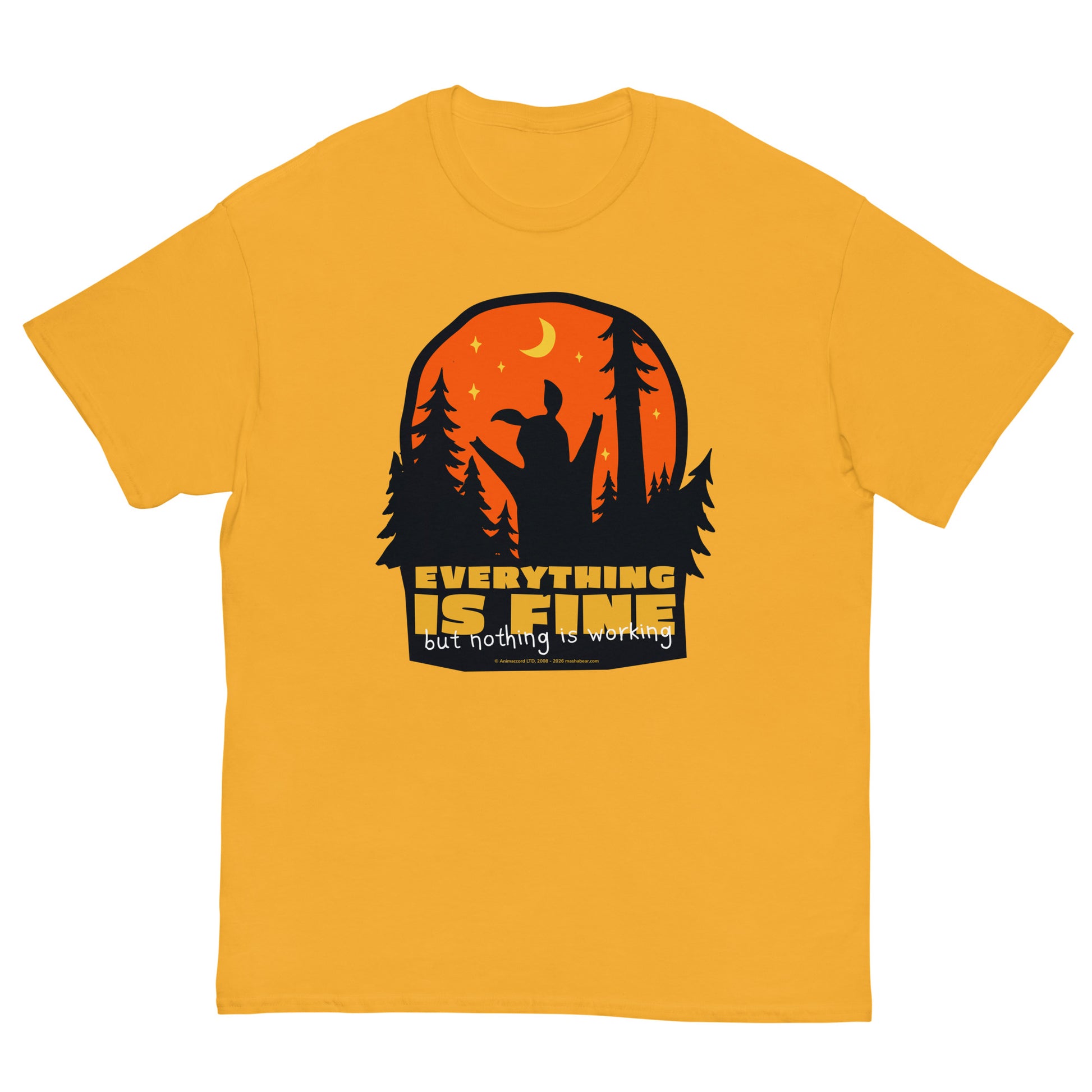 Masha and the Bear Friends Everything is Fine Unisex classic tee Gold T-SHIRT