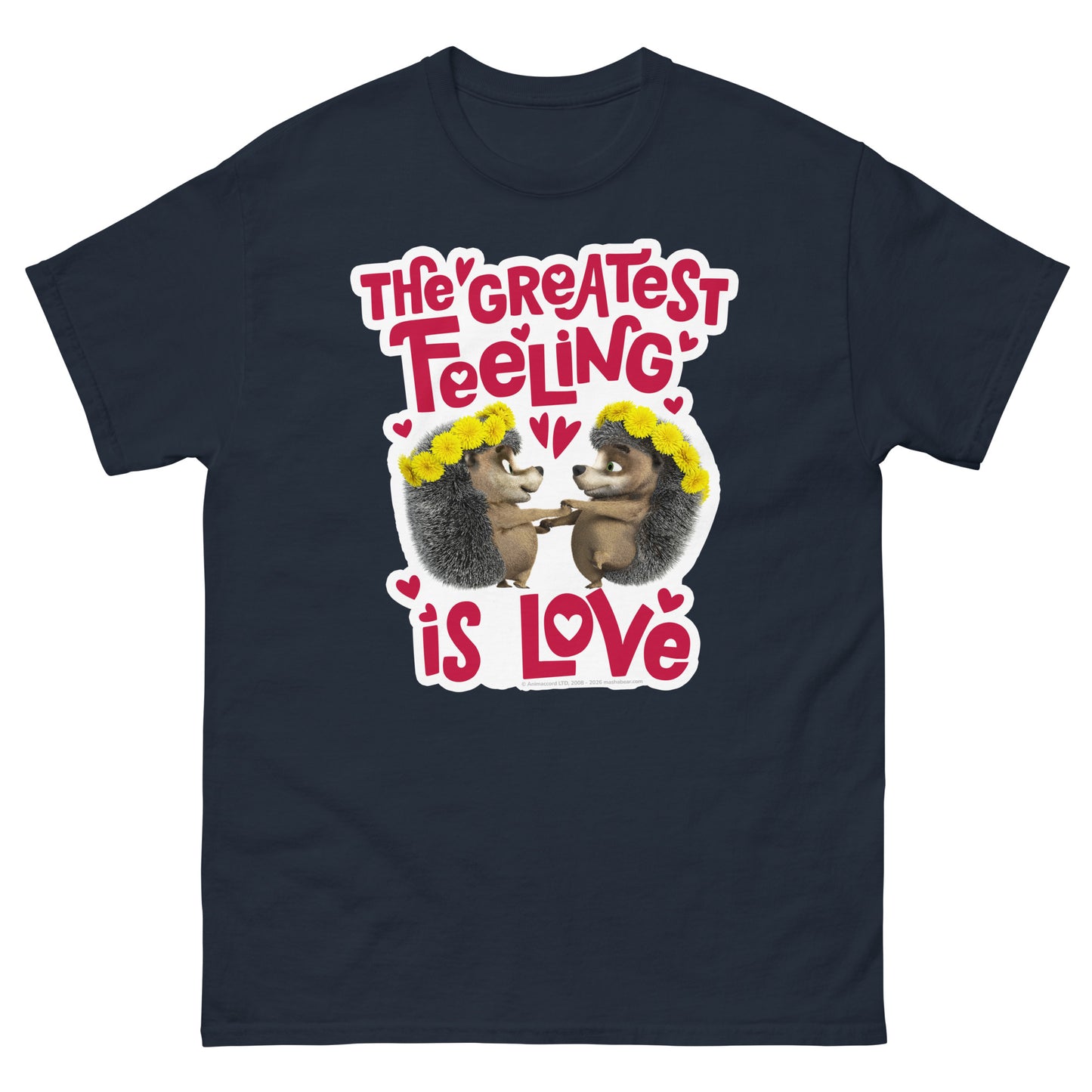 Masha and the Bear Friends Greatest Feeling Unisex classic tee Navy T-SHIRT