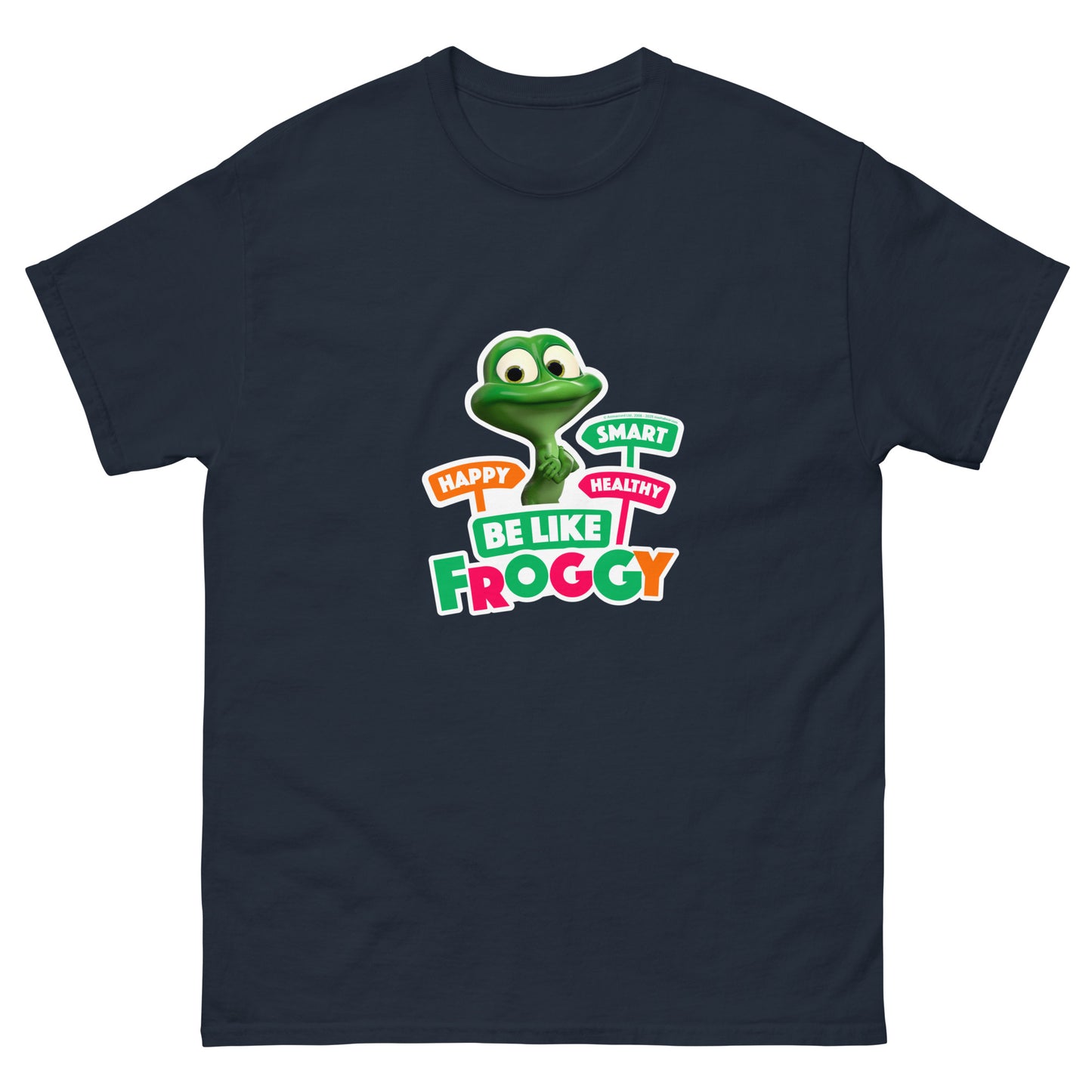 Masha and the Bear Friends Be Like Froggy Unisex classic tee Navy T-SHIRT