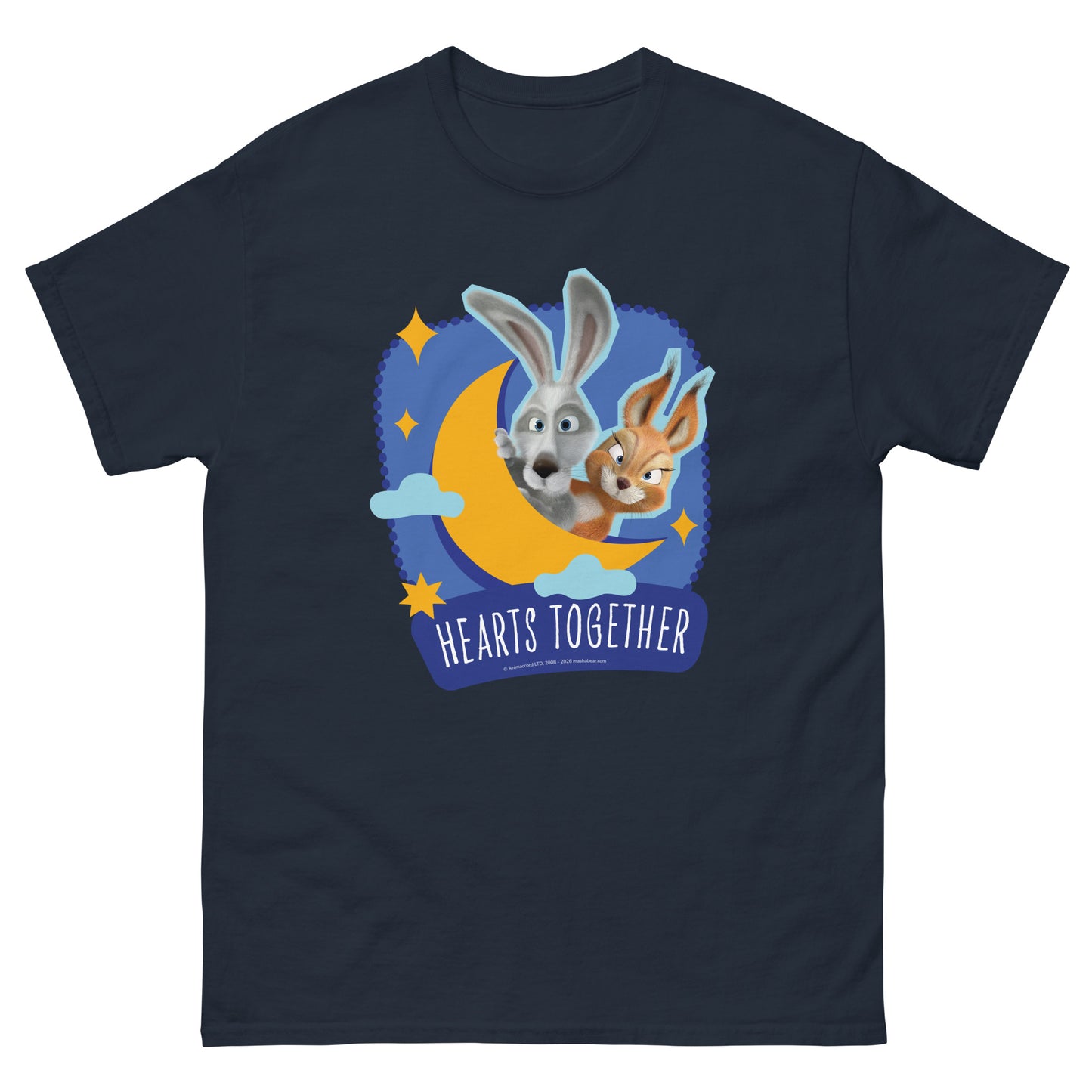 Masha and the Bear Friends Heart Together Unisex classic tee Navy T-SHIRT