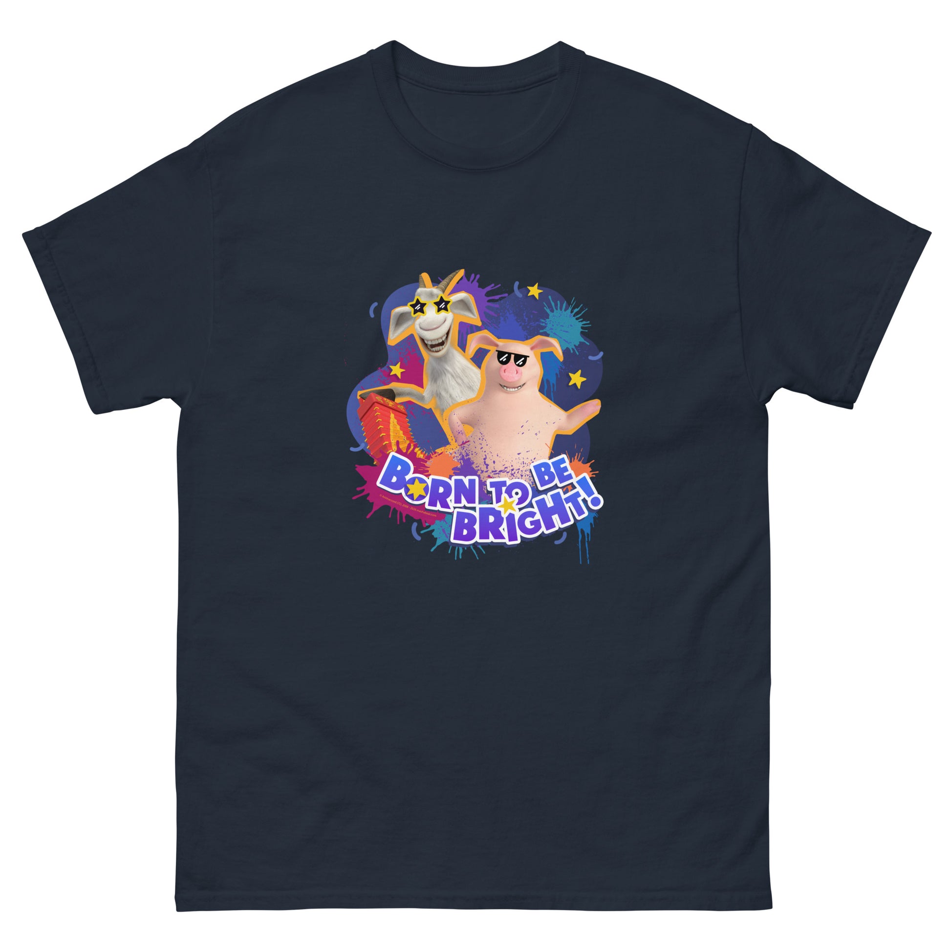 Masha and the Bear Friends Born To Be Bright! Unisex classic tee Navy T-SHIRT