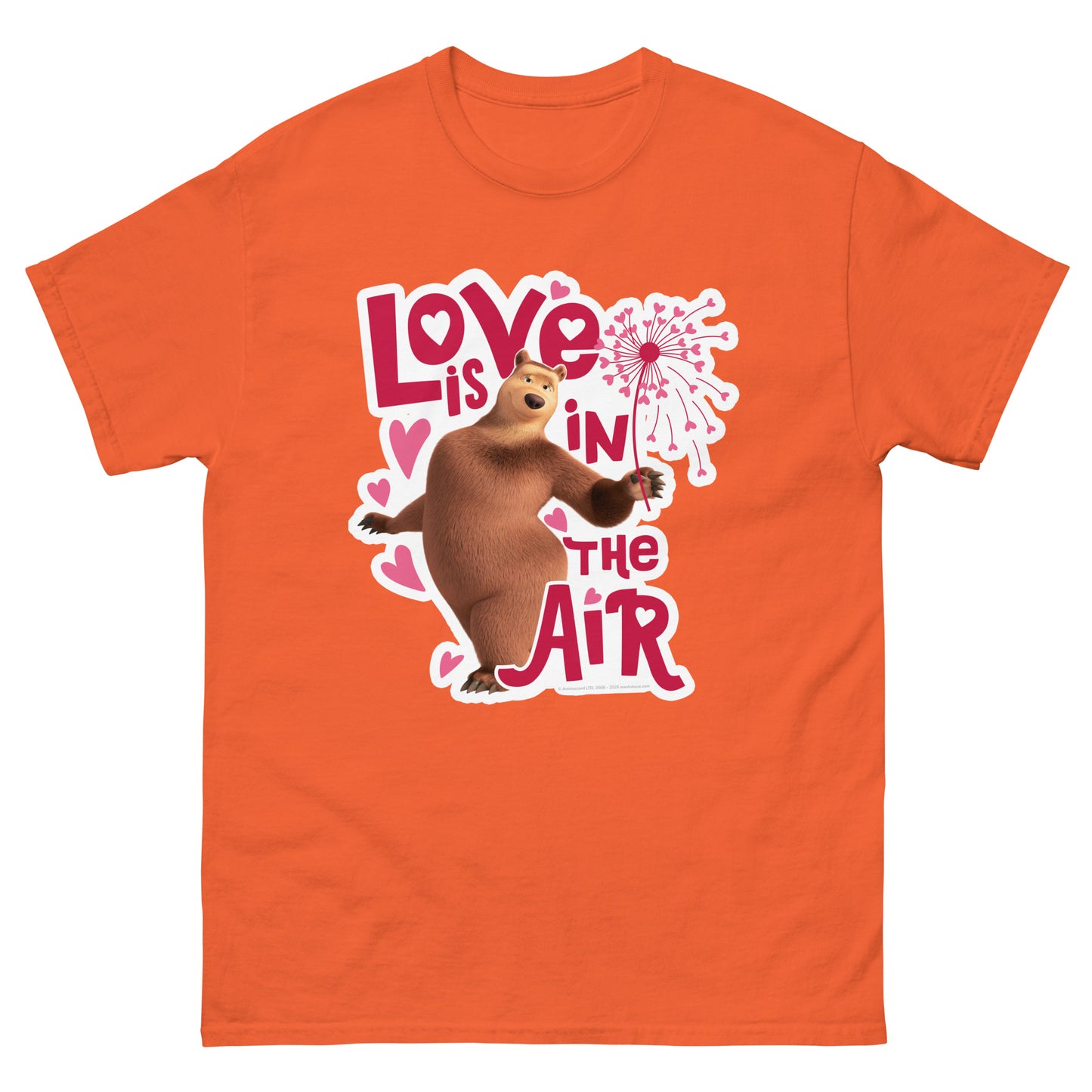 Masha and the Bear Friends Love Is In The Air Unisex classic tee Orange T-SHIRT