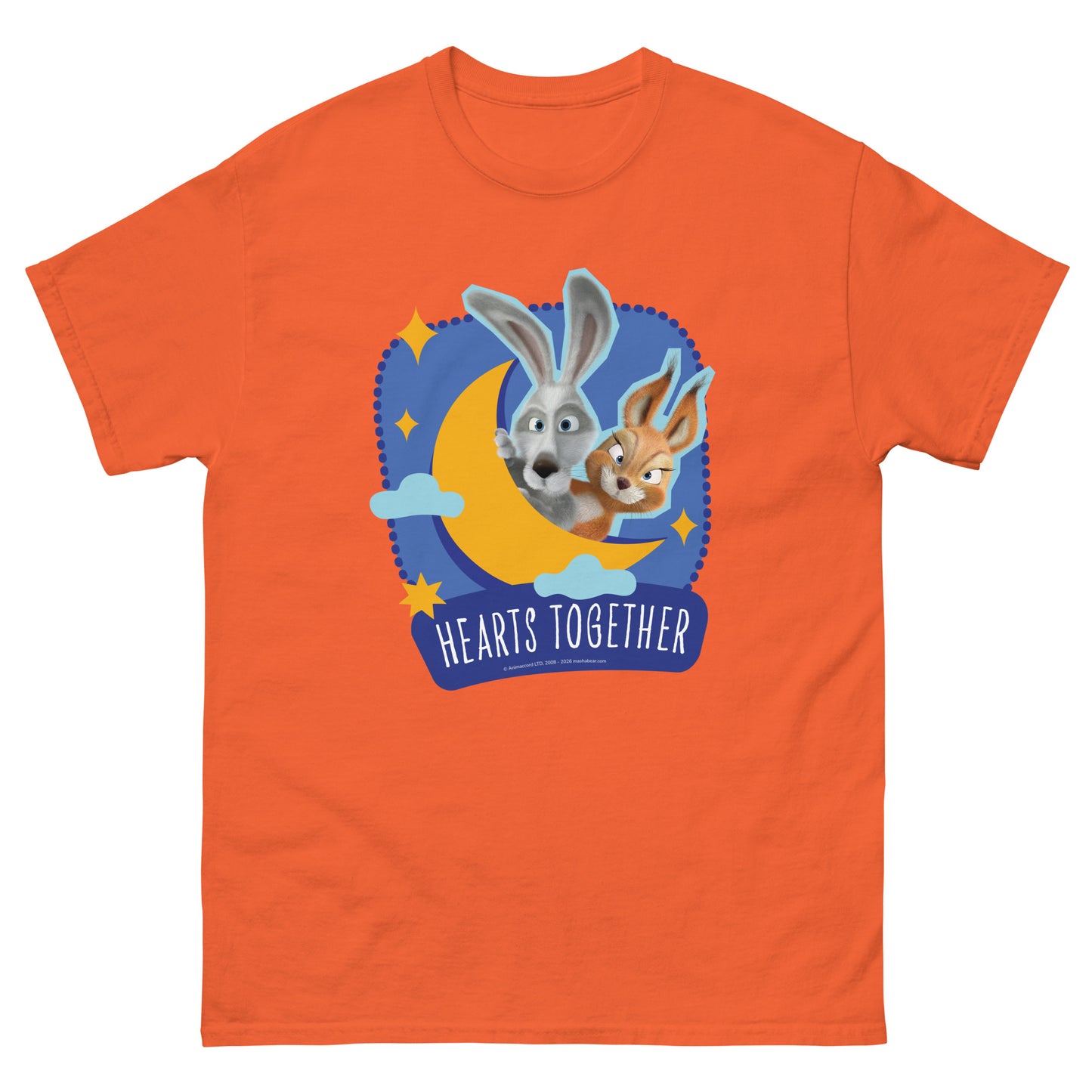 Masha and the Bear Friends Heart Together Unisex classic tee Orange T-SHIRT