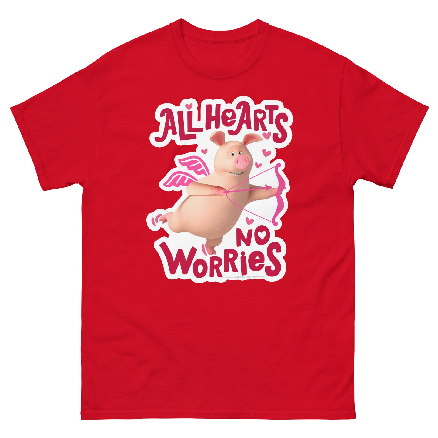 Masha and the Bear Friends No Worries Unisex classic tee Red T-SHIRT